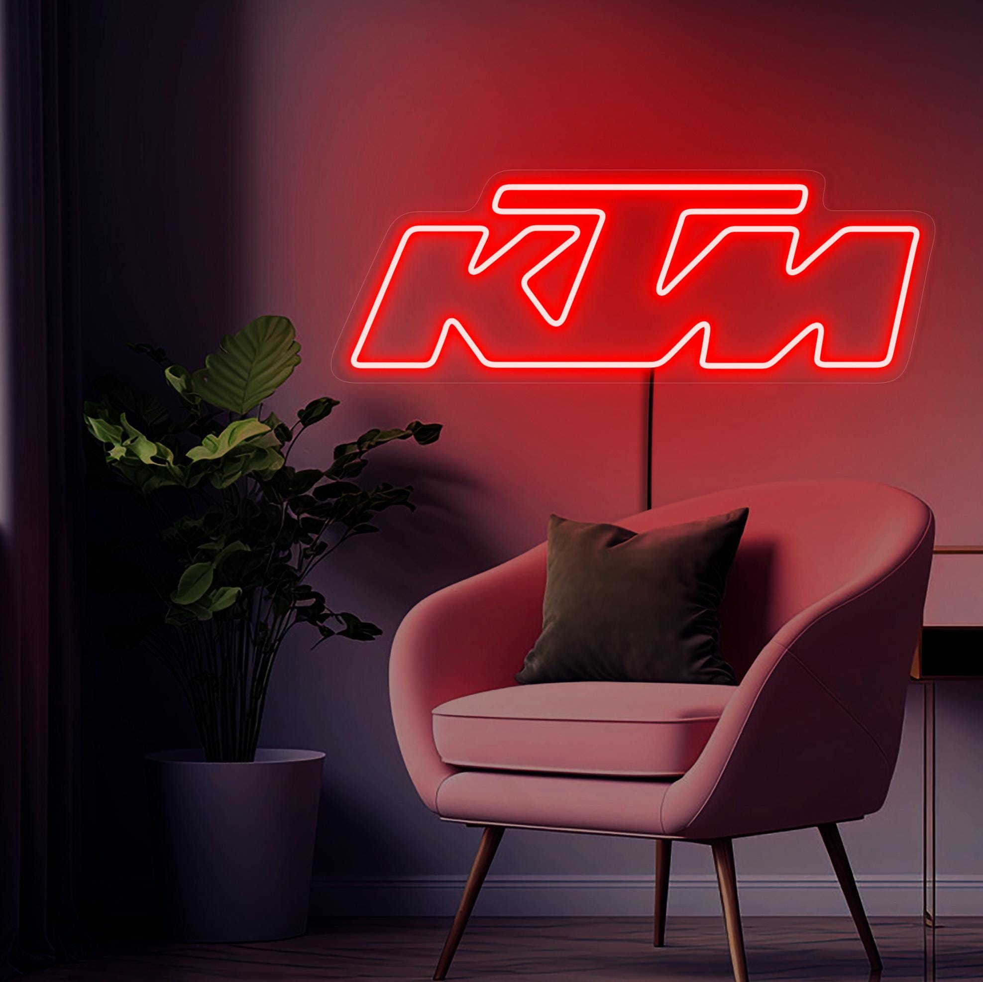 Ktm Neon Sign, Ktm Motorcycle Logo, Ktm Logo Lighted, Motorcycle Garage Sign Neon, Ktm Led Sign, Garage Sign For Men, Man Cave Decor For Him