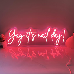 Yay It's Nail Day Neon Sign, Custom Salon Logo Nail Wall Art, Beauty Salon Decor, Nail Led Sign, Custom Glow Business Sign Personalized Gift