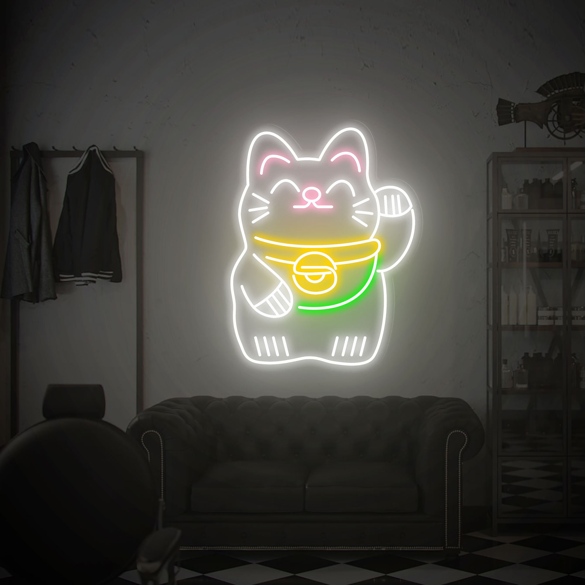 Lucky Cat Neon Sign, Lucky Cat Kitty, Maneki Neko Neon Sign, Anime Neon Sign, Custom Neon Sign, Neon Sign for Business