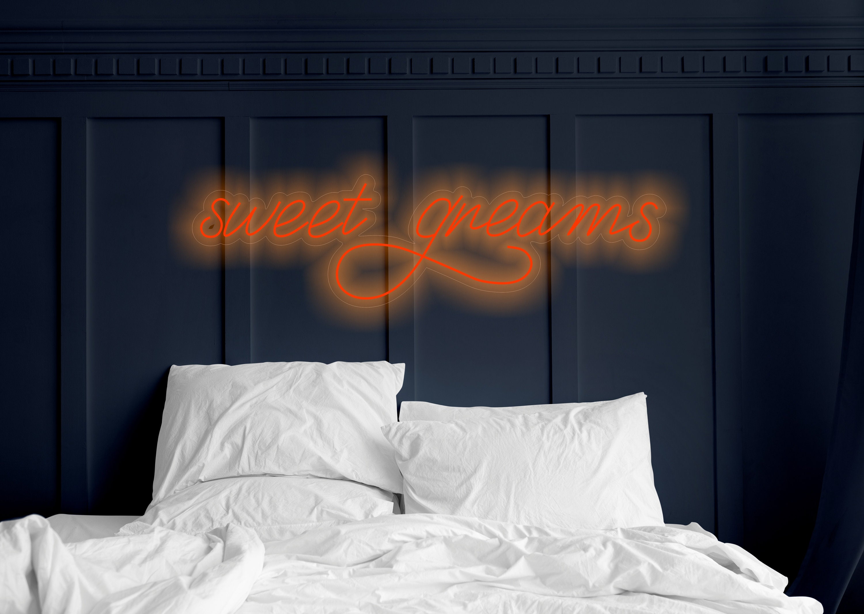 Sweet Dreams Neon Sign, Sweet Dreams Bedroom Wall Decor Over The Bed, Minimalist Large Neon Wall Art, New Homemade Decor Gift