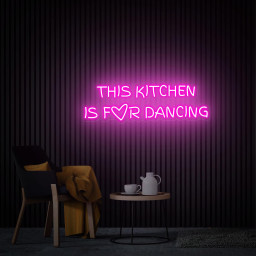 This Kitchen Is For Dancing Neon Sign, Custom Neon Sign Kitchen Wall Decor, Funny Kitchen Sign Inactive, Gift for family, Kitchen Neon Art