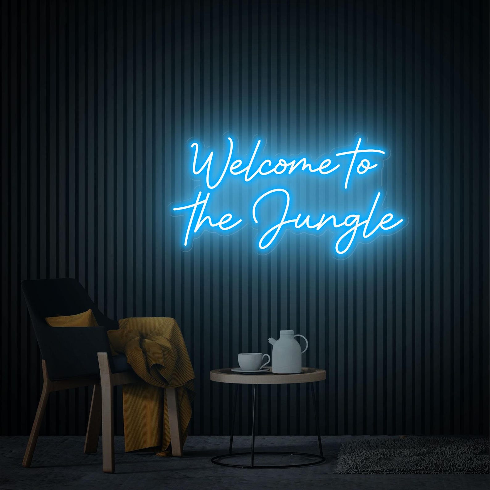 Welcome To The Jungle Neon Sign, Custom Neon Sign Led Light Home Office Wall Decor, Party Room Decor Neon Art Welcome Sign, Neon Bar Sign