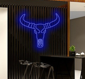 Bull Skull Neon Sign, Bull Skull Led Light, Longhorn Head Skull Neon Sign, Cow Skull Neon Sign, Texas Bull Neon Sign, Cowboy Neon Sign