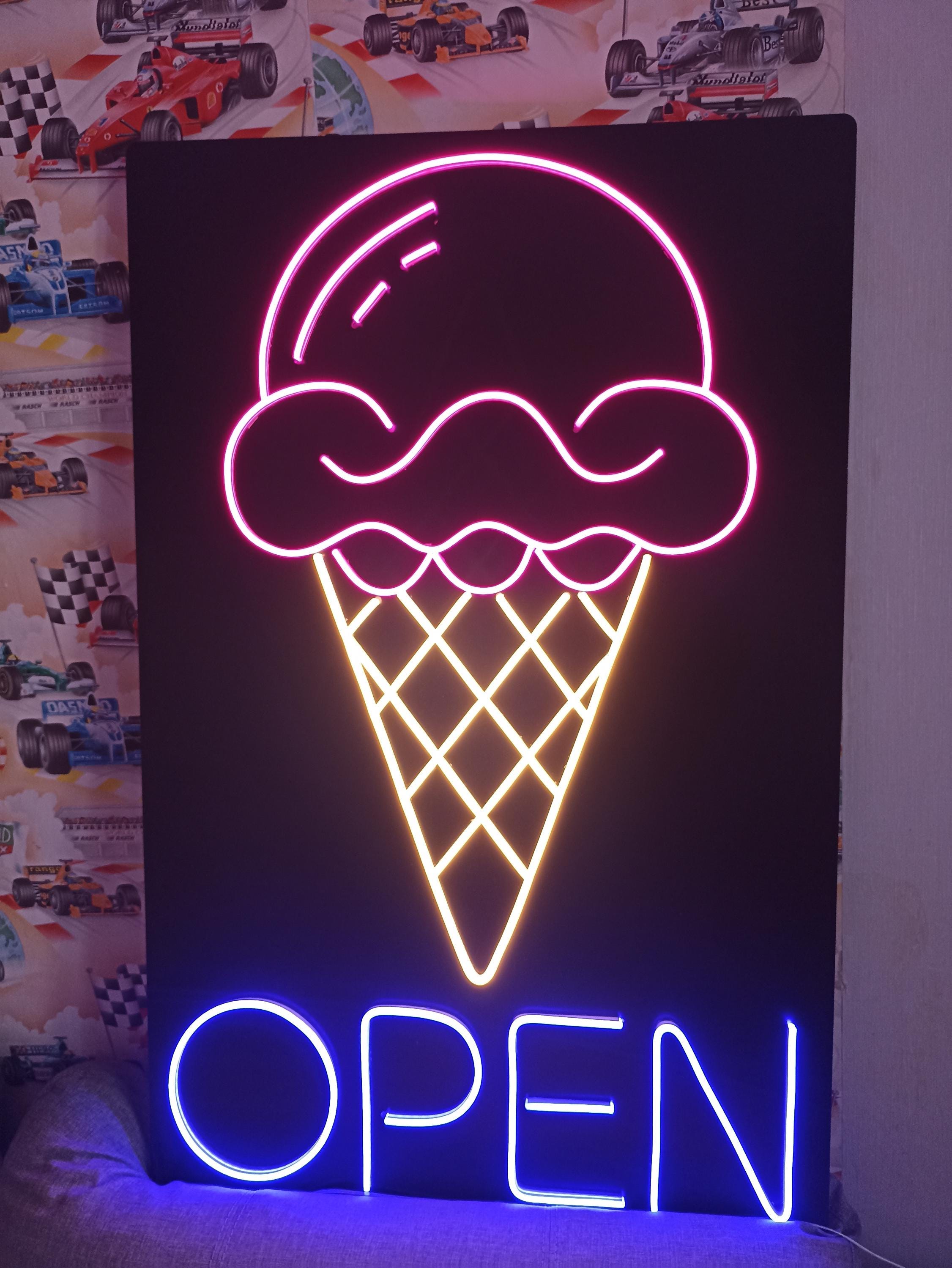 Ice Cream Led Neon Light, Wall Hangings Decor For Home, Bar Neon Sign, Kitchen Neon Signs
