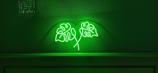 Monstera Leaf Neon Sign, One Line Neon Sign, Monstera Sign For Bedroom, Plant Lovers Gift