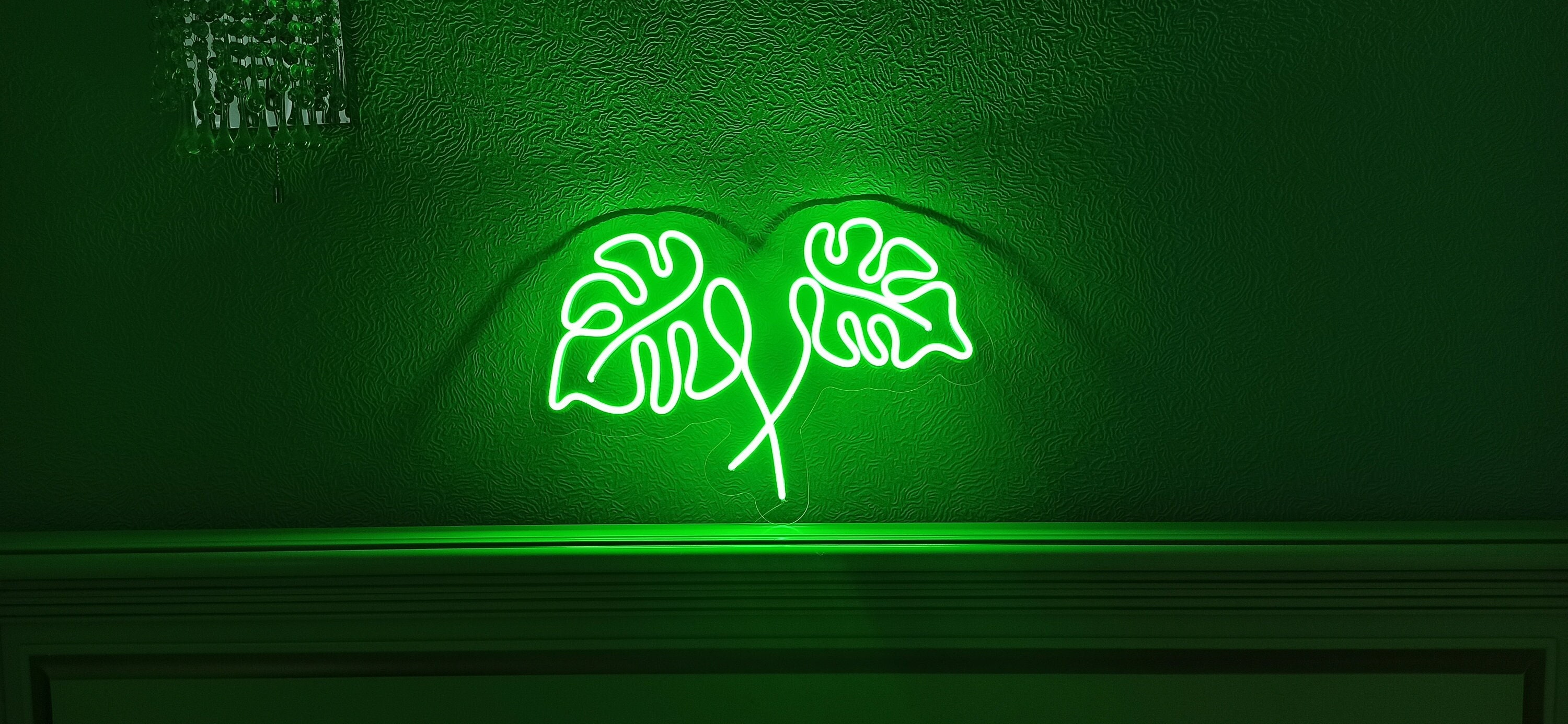 Monstera Leaf Neon Sign, One Line Neon Sign, Monstera Sign For Bedroom, Plant Lovers Gift