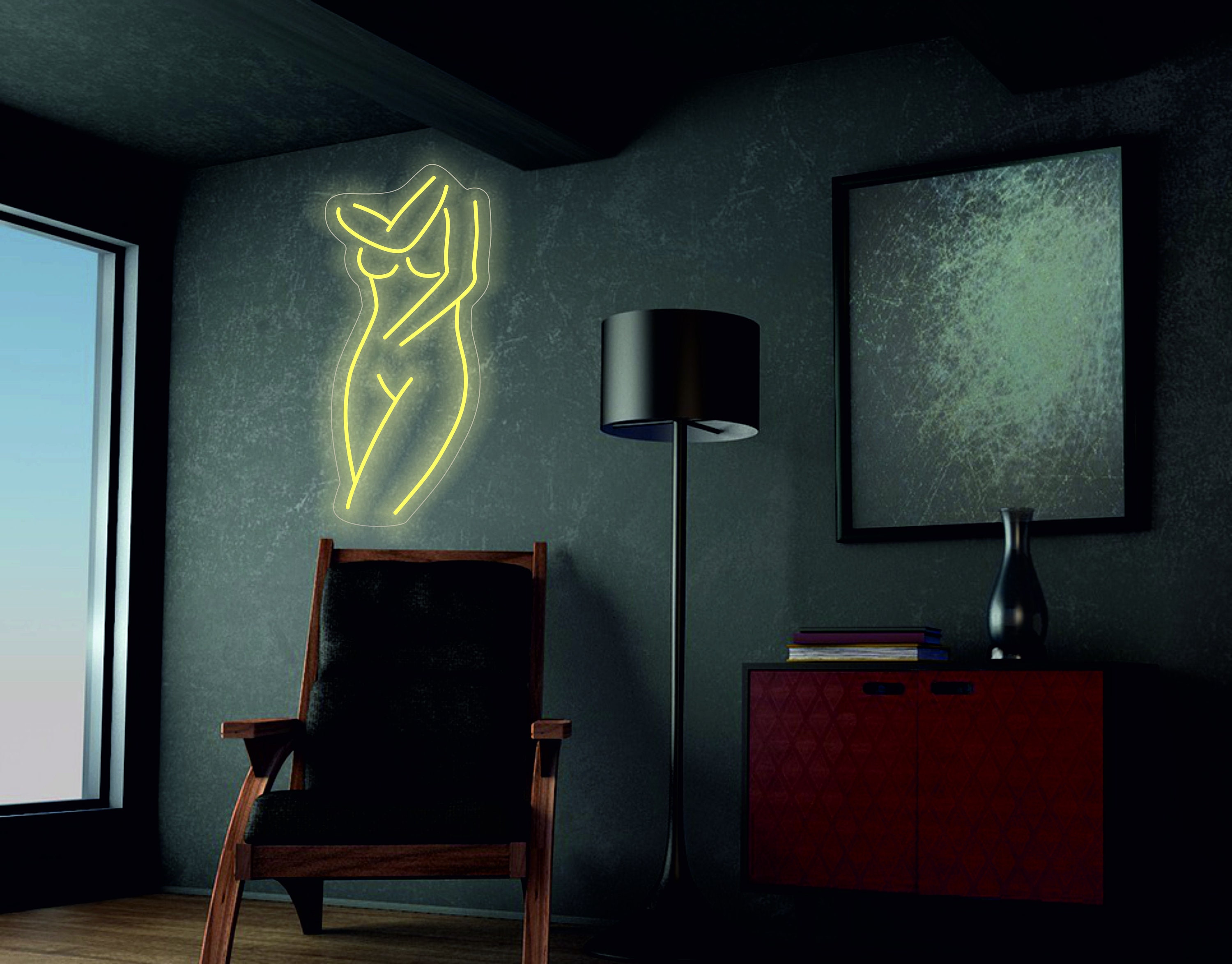 Female Body, Woman Silhouette, Led Naked Woman - Neon Sign, Woman Body Neon Sign, Lady Neon Sign, Neon Sign Female Custom Neon Sign