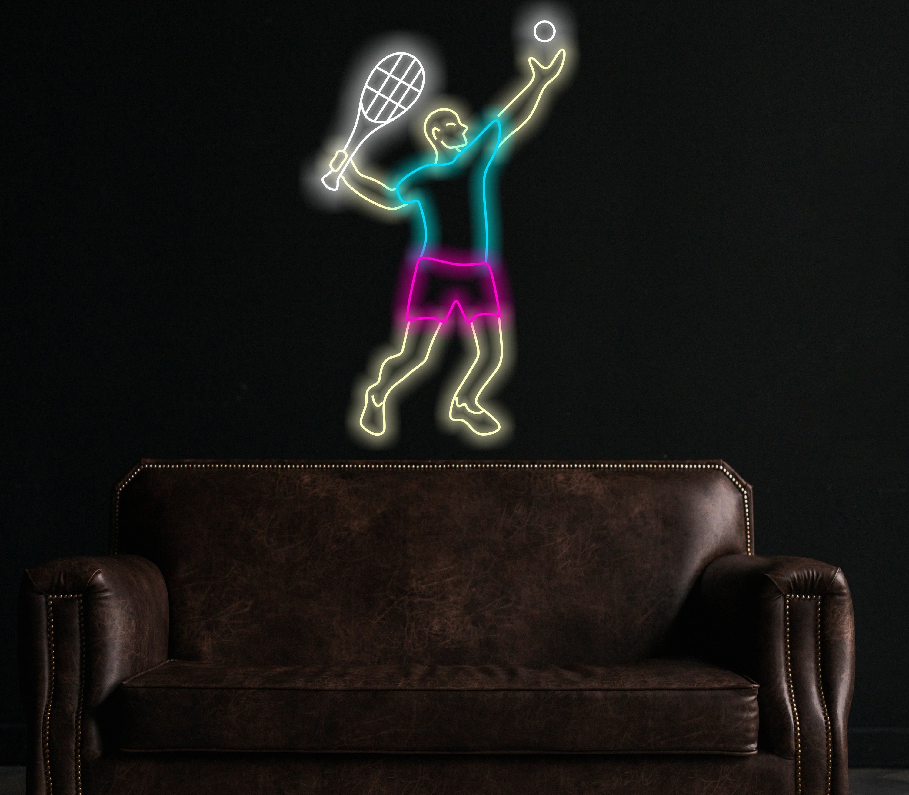 Tennis Player Neon Sign, Tennis Competitor Neon Sign, Tennis Athlete Neon Sign, Tennis Ace Neon Sign, Tennis Enthusiast Neon Sign