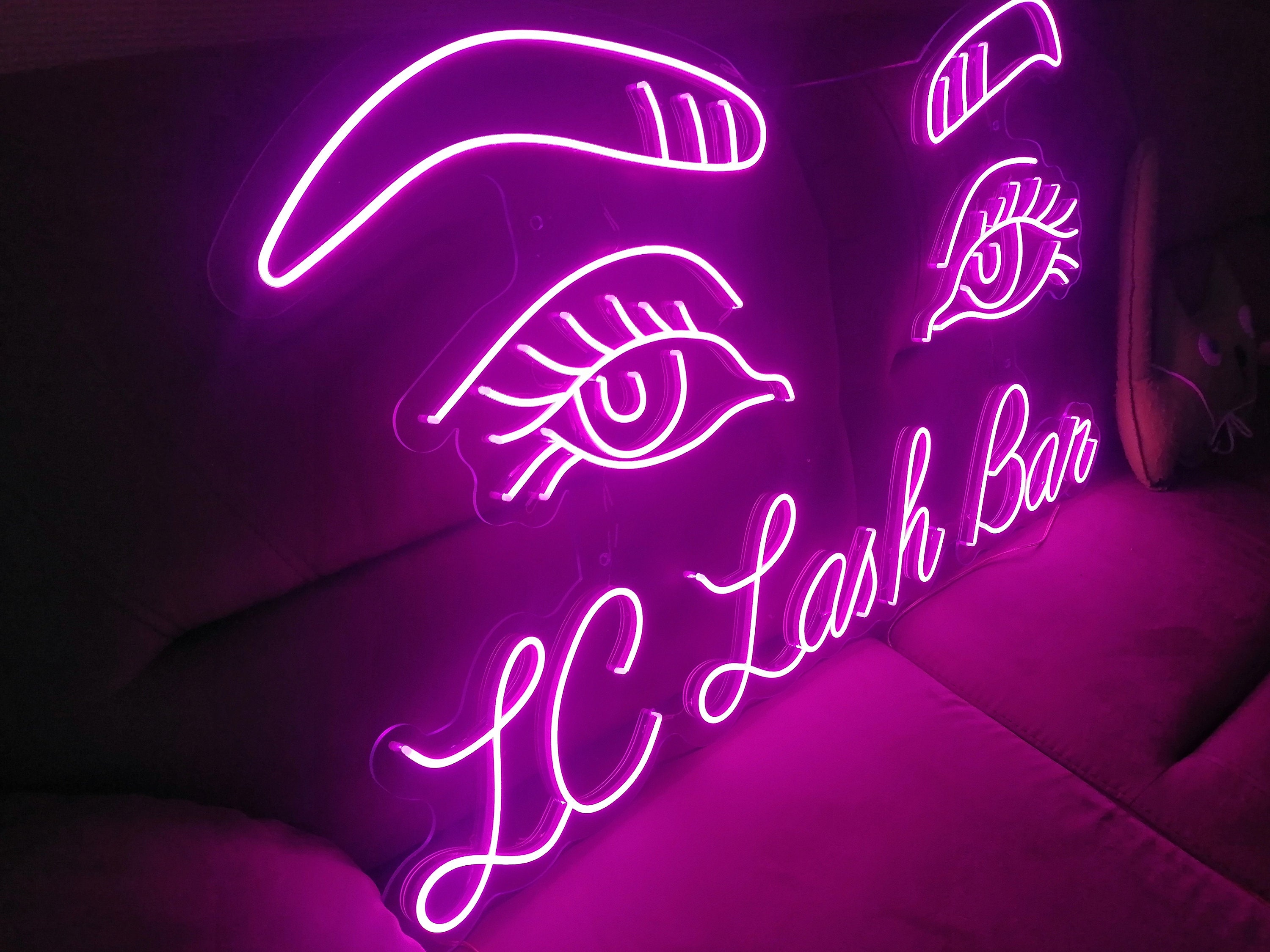 Neon Eyelashes Neon Sign, Home Decor Neon Sign, Neon Eyes LED Signs, Neon For Beauty Salon