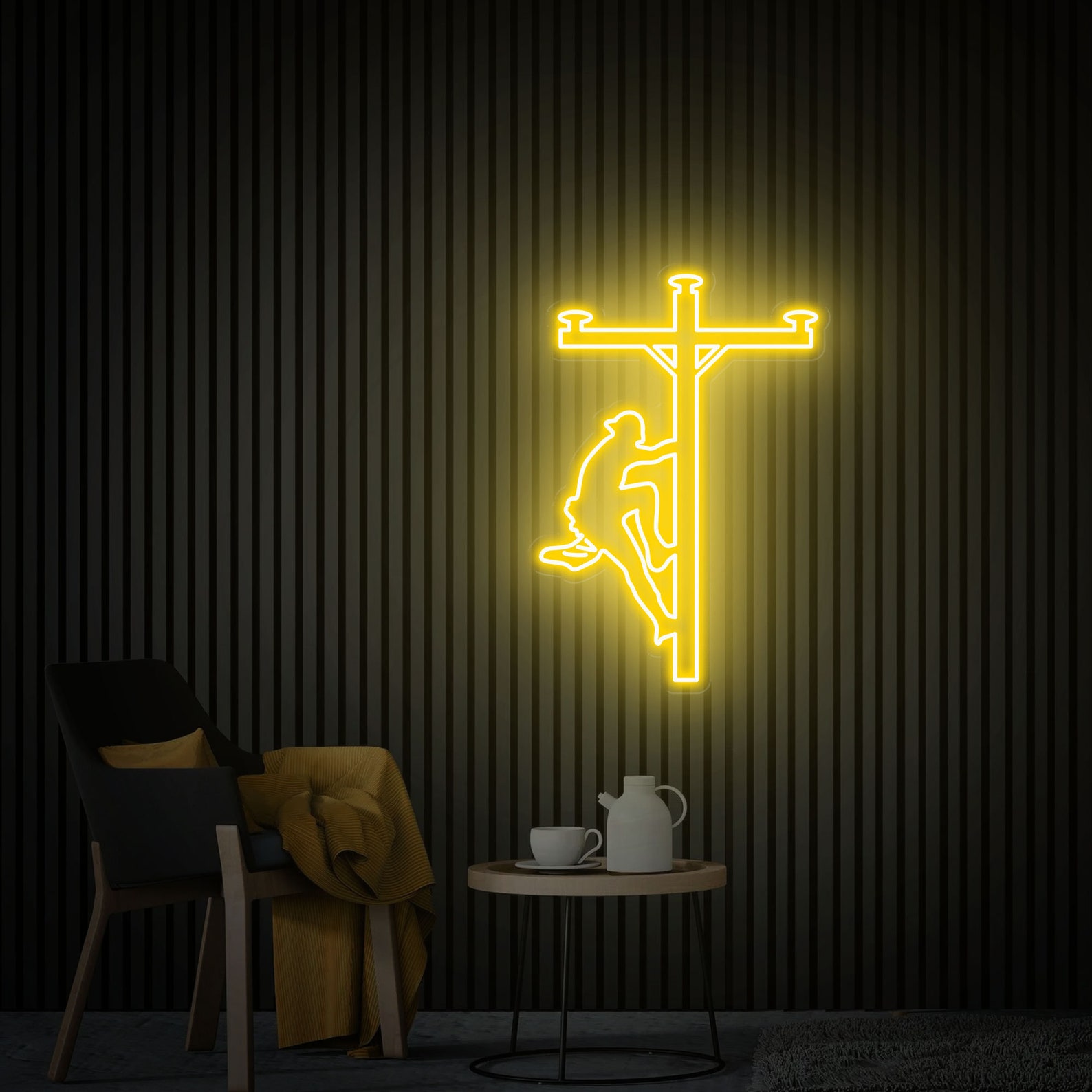 Lineman Neon Sign, Lineman Led Light, Retirement Gift, Gift for Dad, Custom Line-worker Neon Sign, Bedroom Decor, Lineman Gift