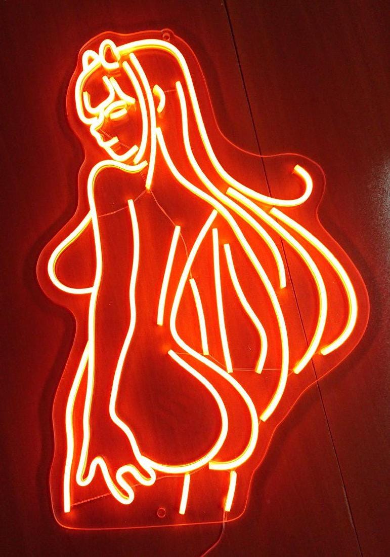 Anime Girl Neon Sign, Girl Body Neon Sign, Lady Neon Sign, Anime Lover Gift, Anime Neon Sign, Anime Wall Art, Anime Decor