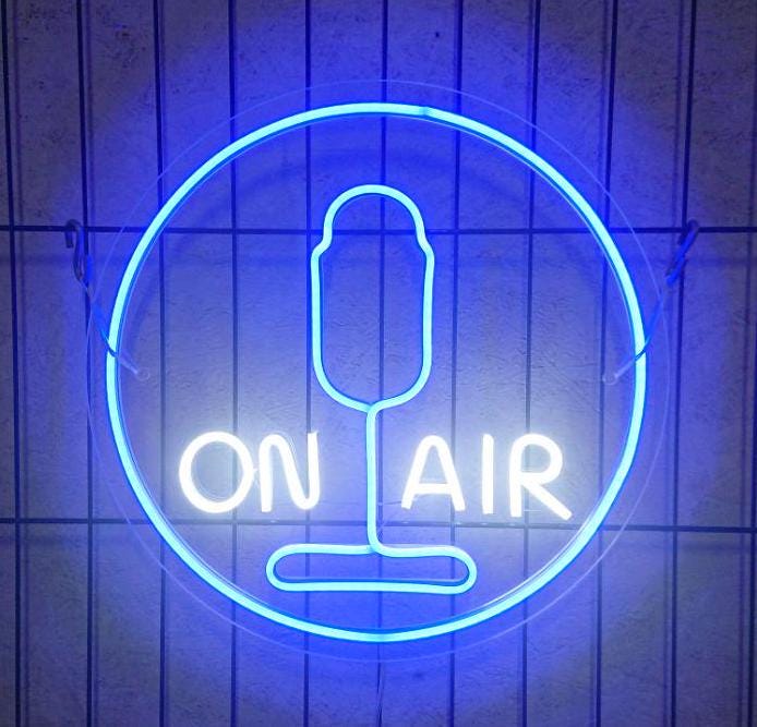 On Air Neon Sign, On Air Led Sign, Microphone Neon Sign, Vintage On Air Sign, Recording Studio Sign, Music Neon Sign, On Air Wall Art Decor