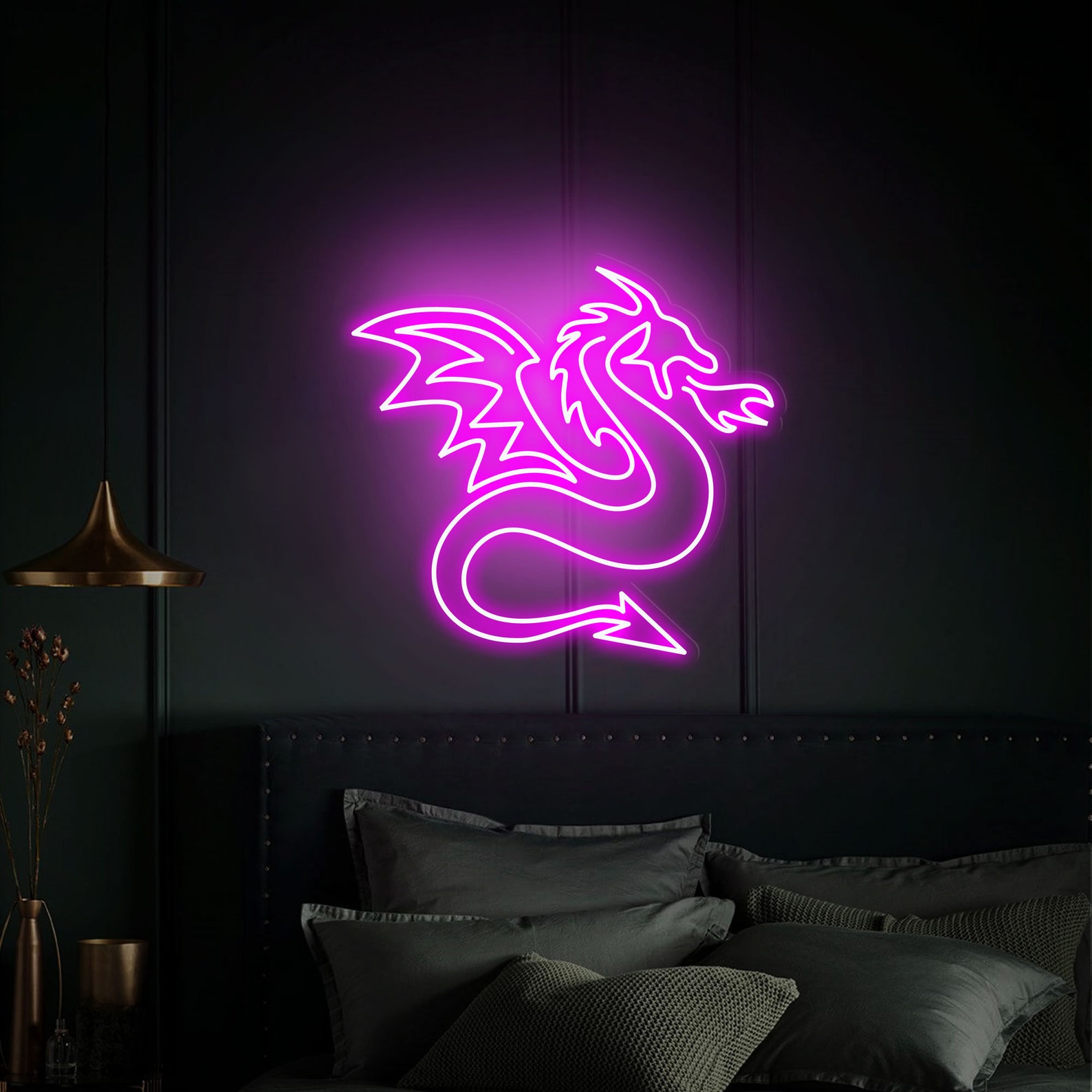 Dragon neon sign, Dragón Decor, Neon Art Sign, Neon Sign Japan, Neon Decorations, Neon Sign Bedroom