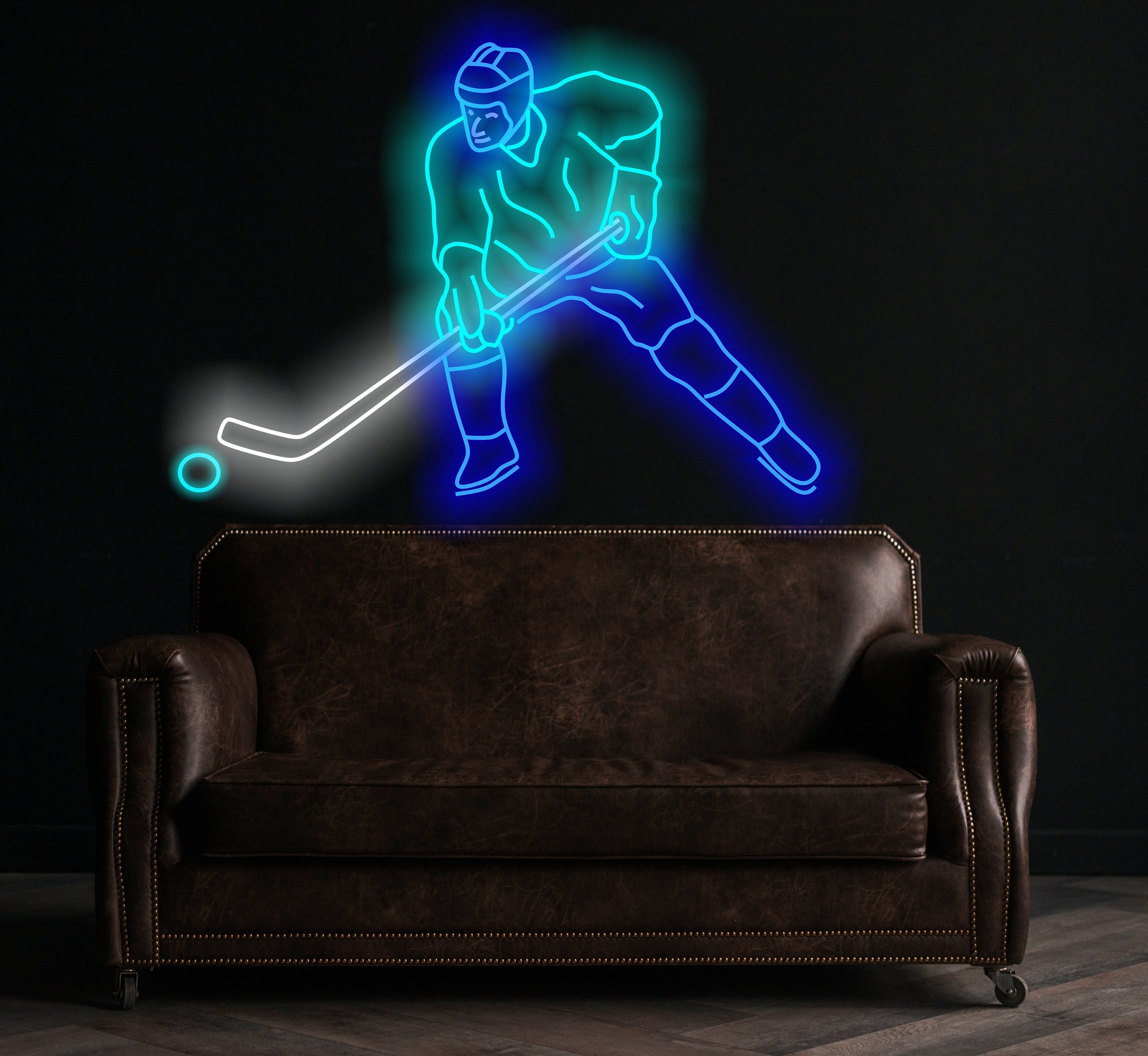 Hockey Player Neon Sign, Neon Ice Hockey Sign, Hockey Player Led Sign, Hockey Player Neon Light, Hockey Player Neon Decor, Neon Hockey Wall