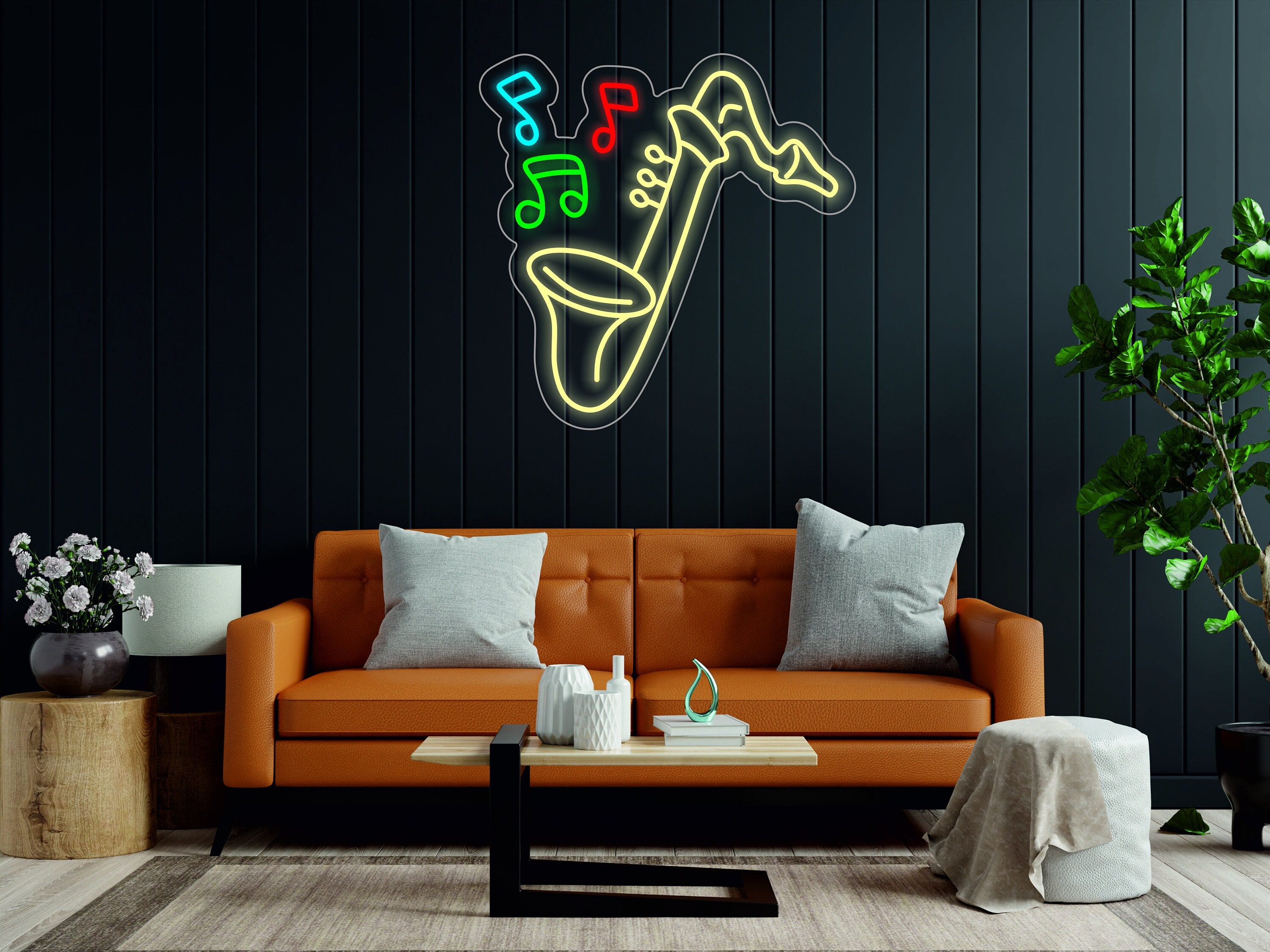 Saxophone Neon Sign, Music Jazz - Led Light Neon Sign