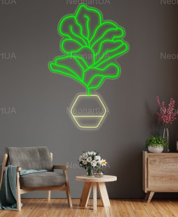 Ficus Neon Sign, Flower Ficus Neon Sign, Ficus Lyrata Neon Sign, Leaf Fig Neon Sign, Monstera Neon Sign, Flower Neon Sign
