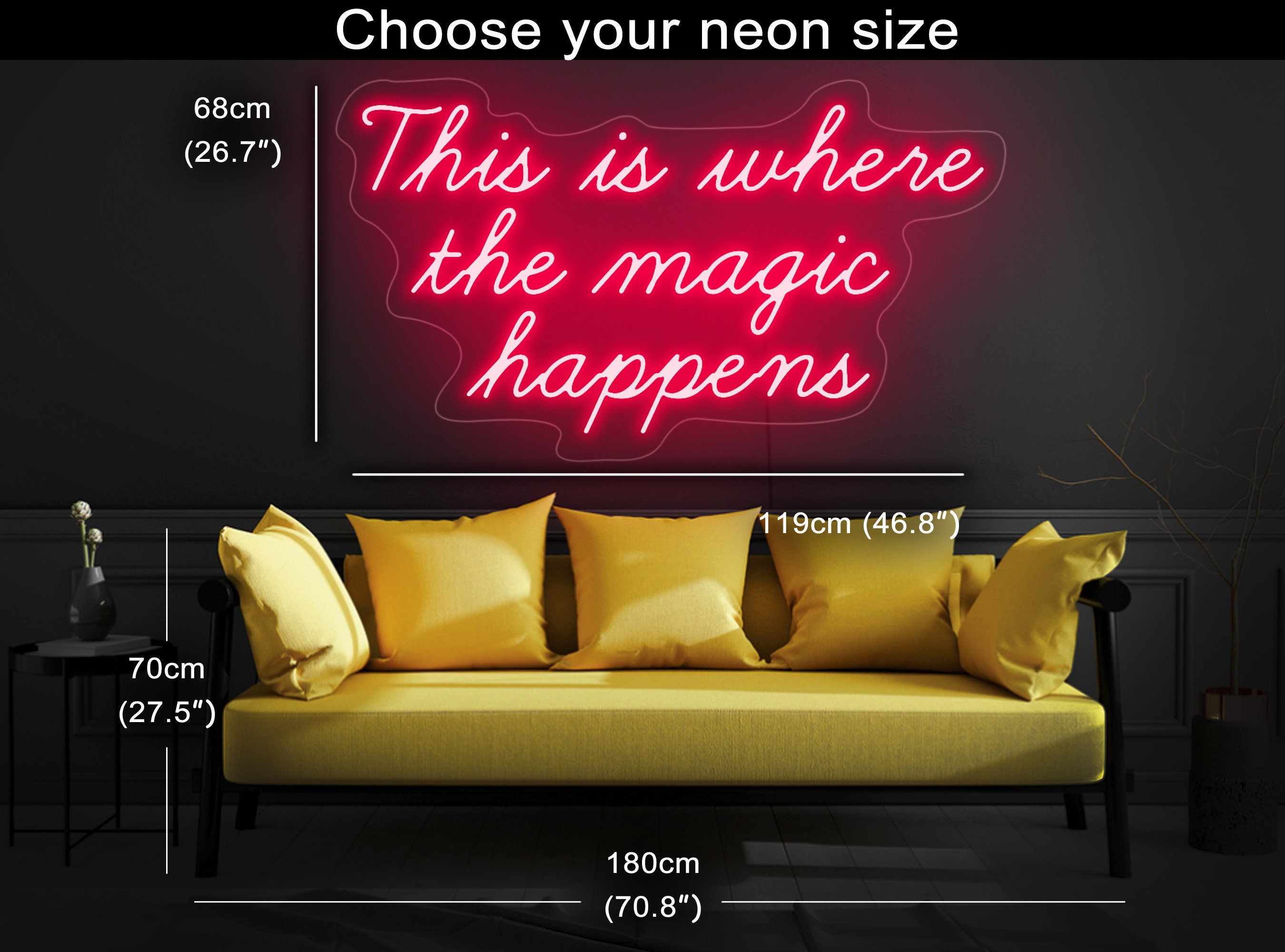 This Is Where The Magic Happens Neon Sign, Beauty Salon Neon Sign, Beauty Room Sign Decor, Girls Room Neon Sign, Beauty Studio Art Decor