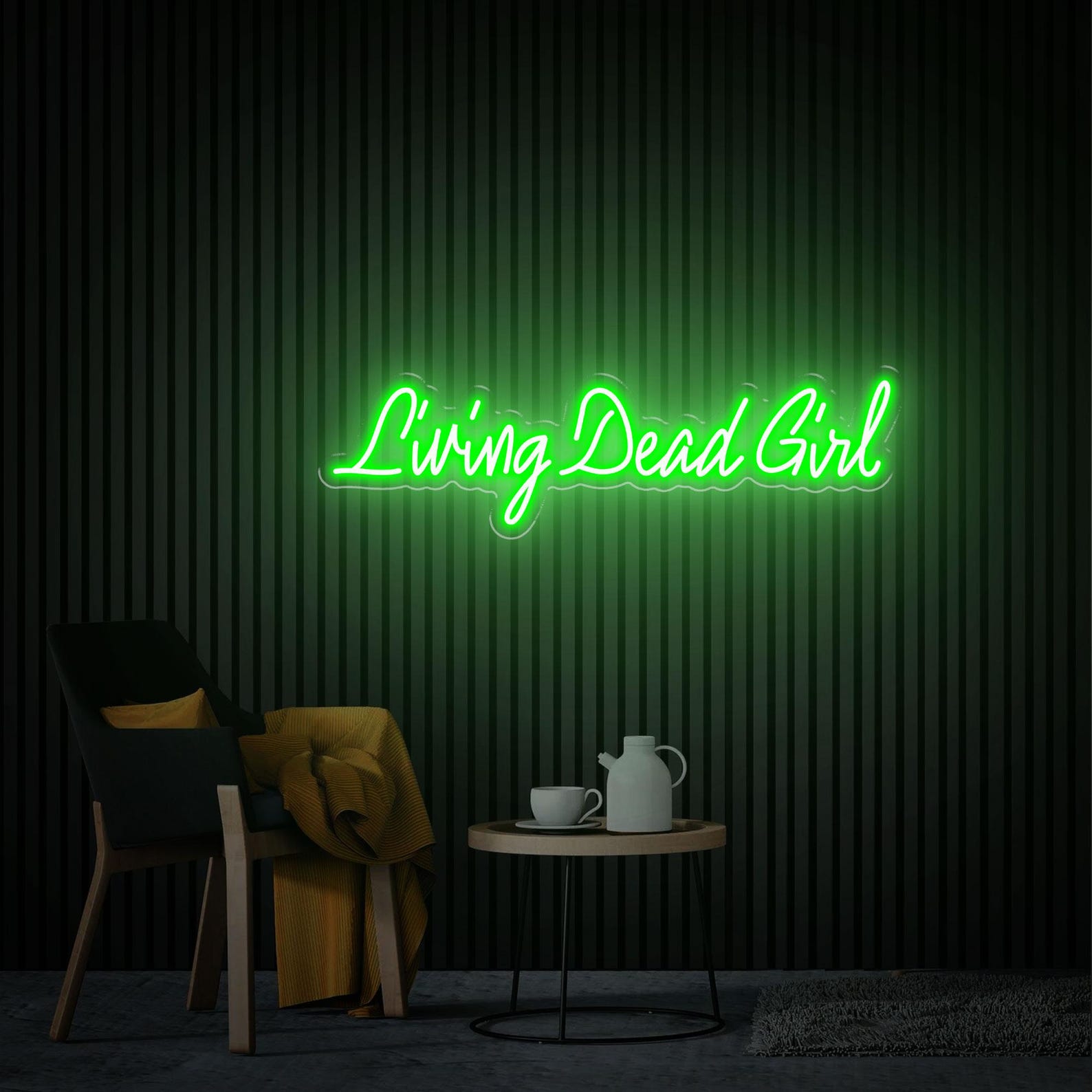 Living Dead Girl Neon Sign, Custom Goth Room Decor, Dark Humor Led Light Sign, Goth Style Bedroom Decoration, Gothic Birthday Gift
