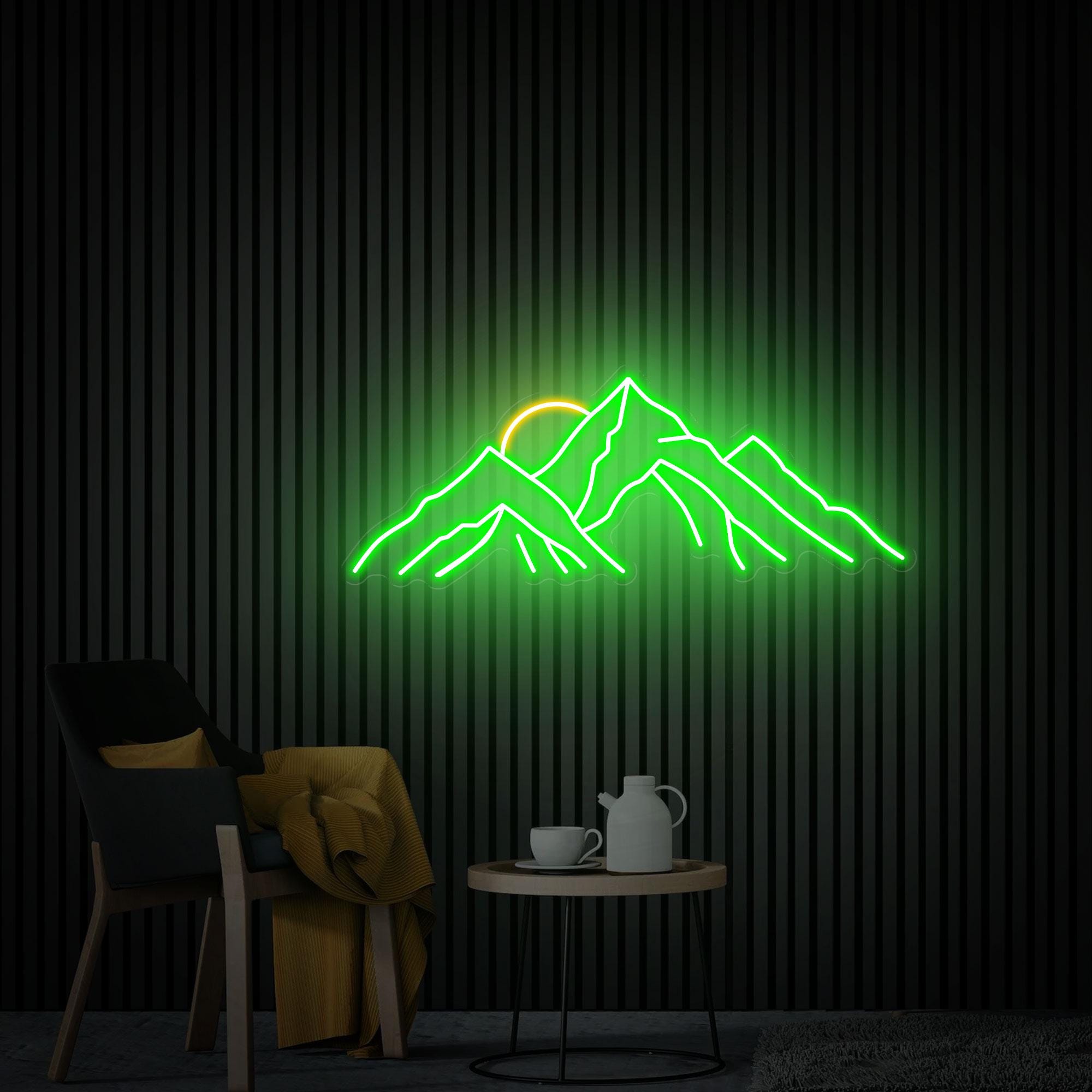 Mountain Neon Sign, Mountain with Sunset Led Sign, Mountain Wall Art, Neon Sign Wall Art, Aesthetic Room Decor, Custom Neon Sign, Best Gift
