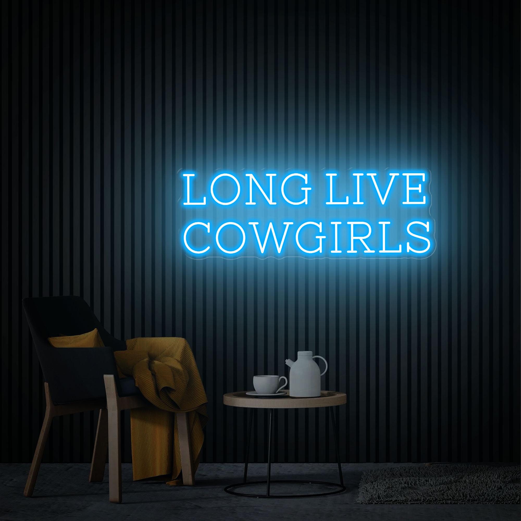 Long Live Cowgirls Neon Sign, Custom Led Light Sign, Cowgirl Lover Gift, Western Cowboy Party Decor, Bedroom Decor, Cowgirl Wall Art