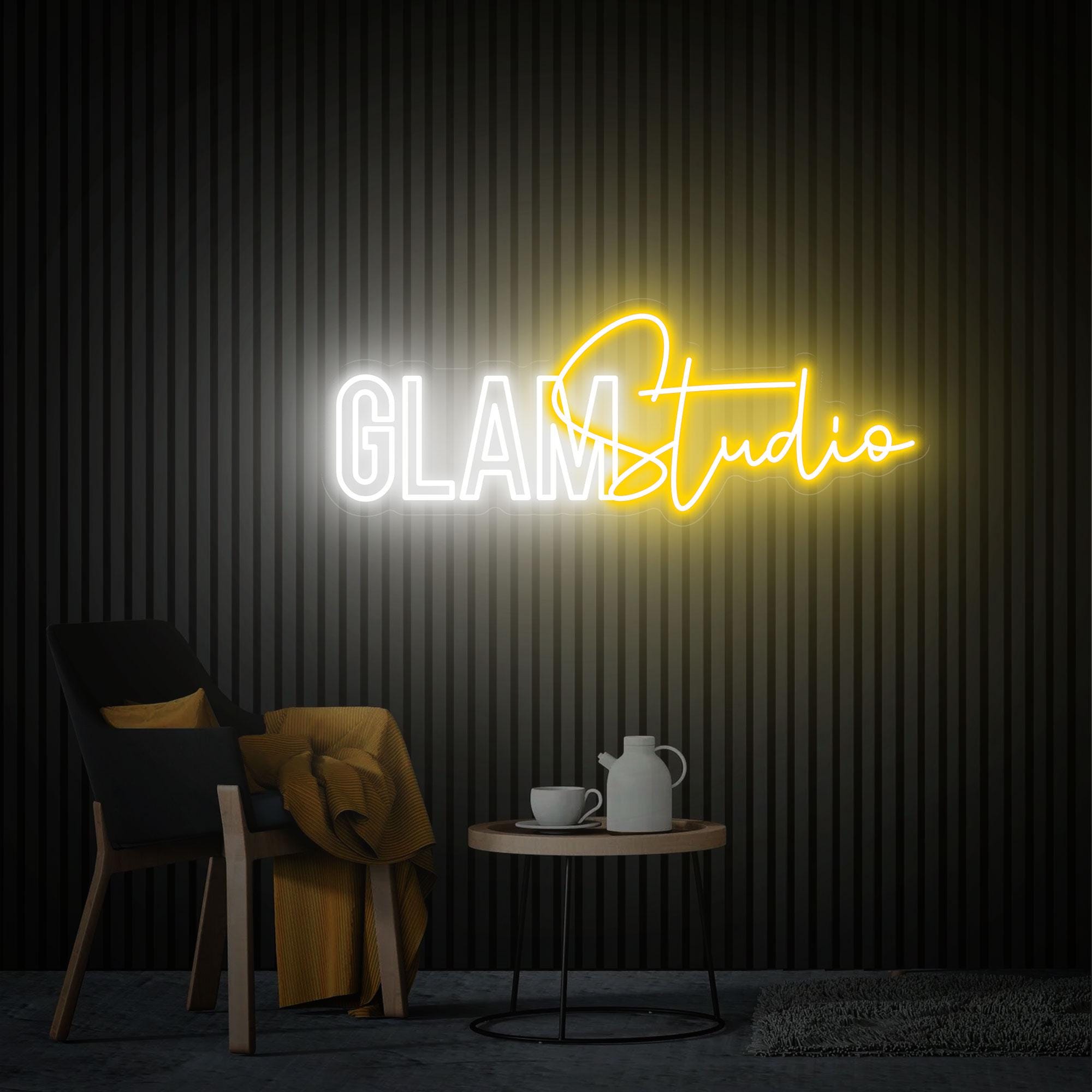 Glam Studio Neon Sign, Custom Beauty Salon Led Sign, Neon Wall Art, Hair Makeup Skin Nails Room Decor, Salon Welcome Sign New Business Gifts