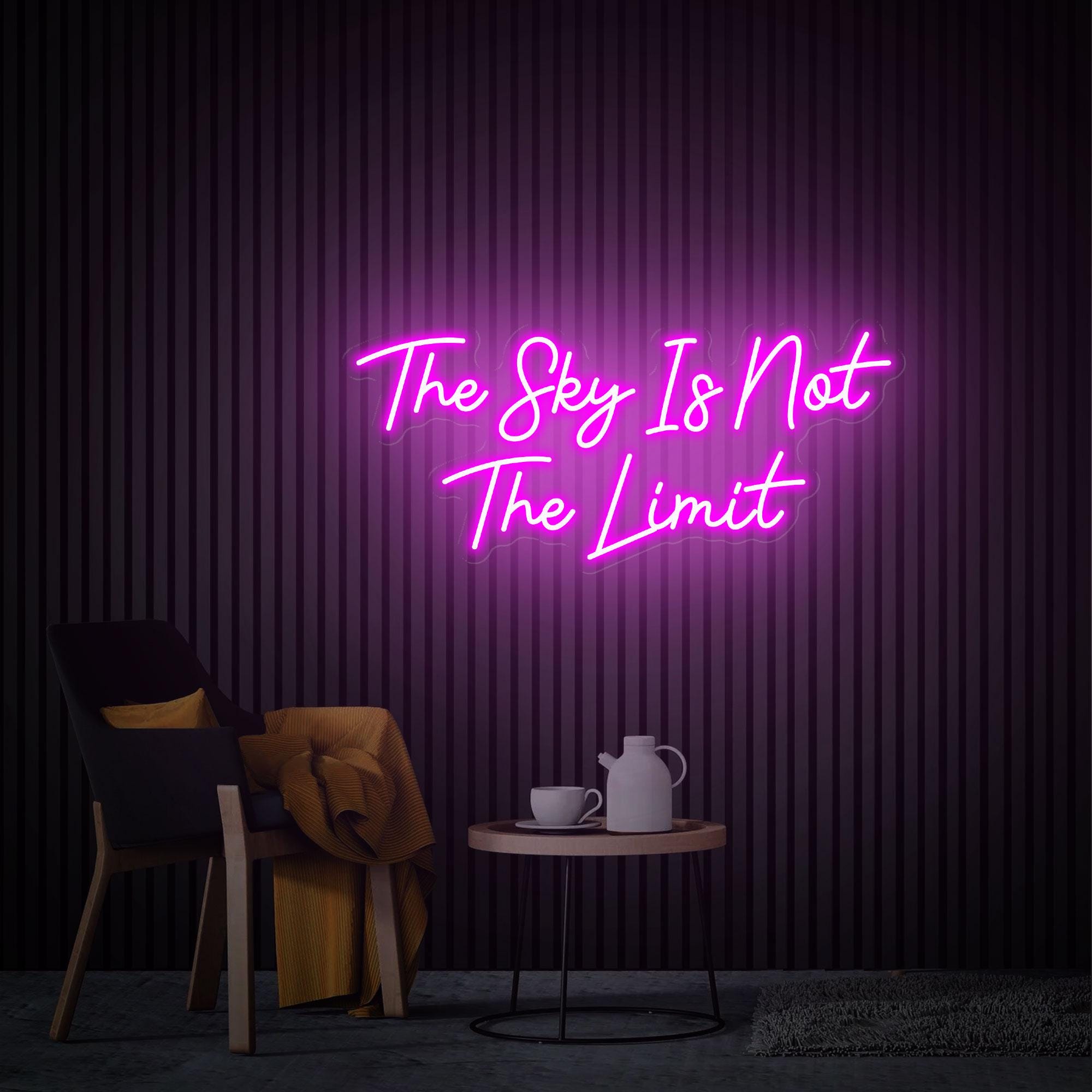 The Sky Is Not The Limit Neon Sign, Bedroom Art Living Office Neon Sign, Studio Decor Room Wall Art Neon Motivation Custom Gift Idea Sign