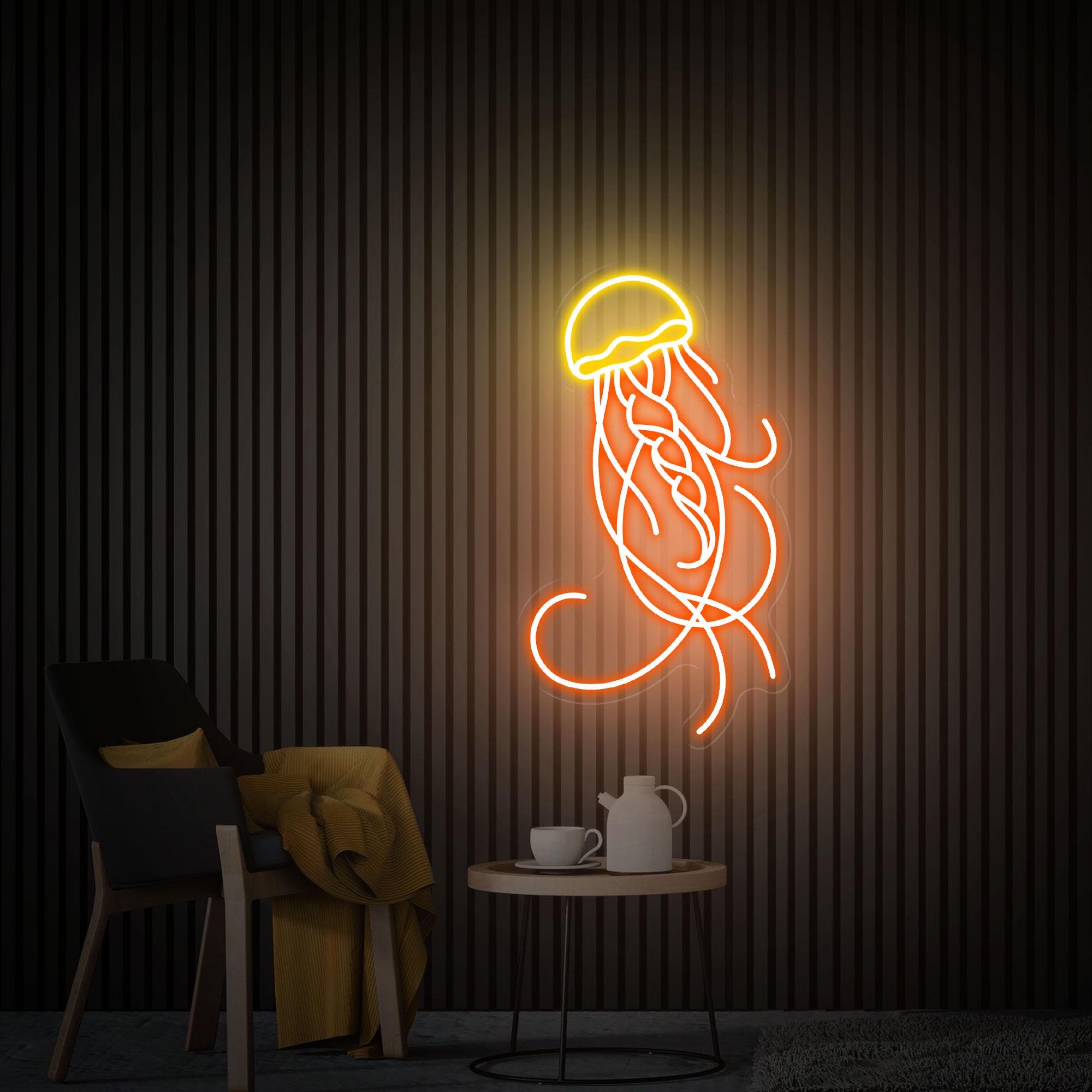 Jellyfish Neon Sign, Jellyfish Wall Art, Ocean Led Sign, Custom Neon Sign, Kids Room Decor, Home Ocean Decor, Under the Sea Vibes Best Gift