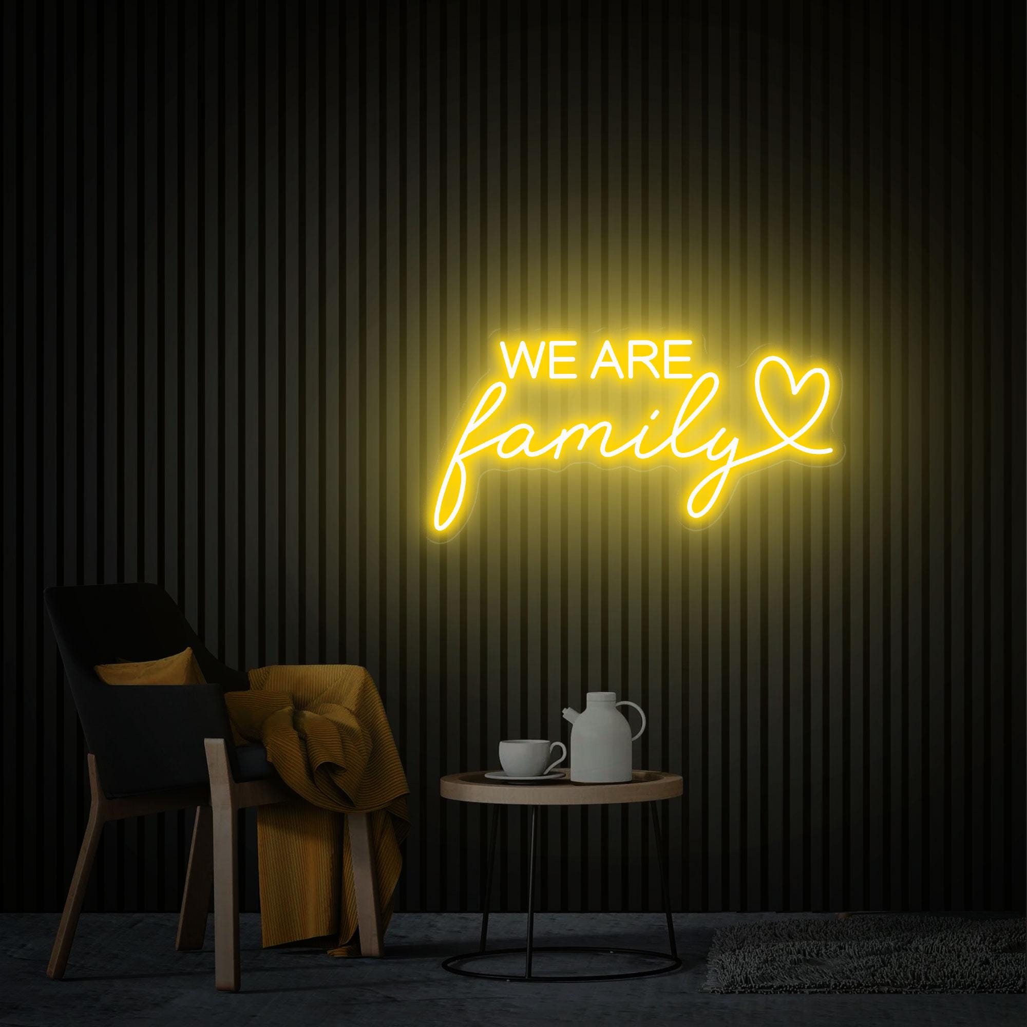 We Are Family Neon Sign, Family Neon Wall Art, Custom Text Neon Sign, Home Decor Bedroom Neon Sign, Custom Wall Light Christmas Gift