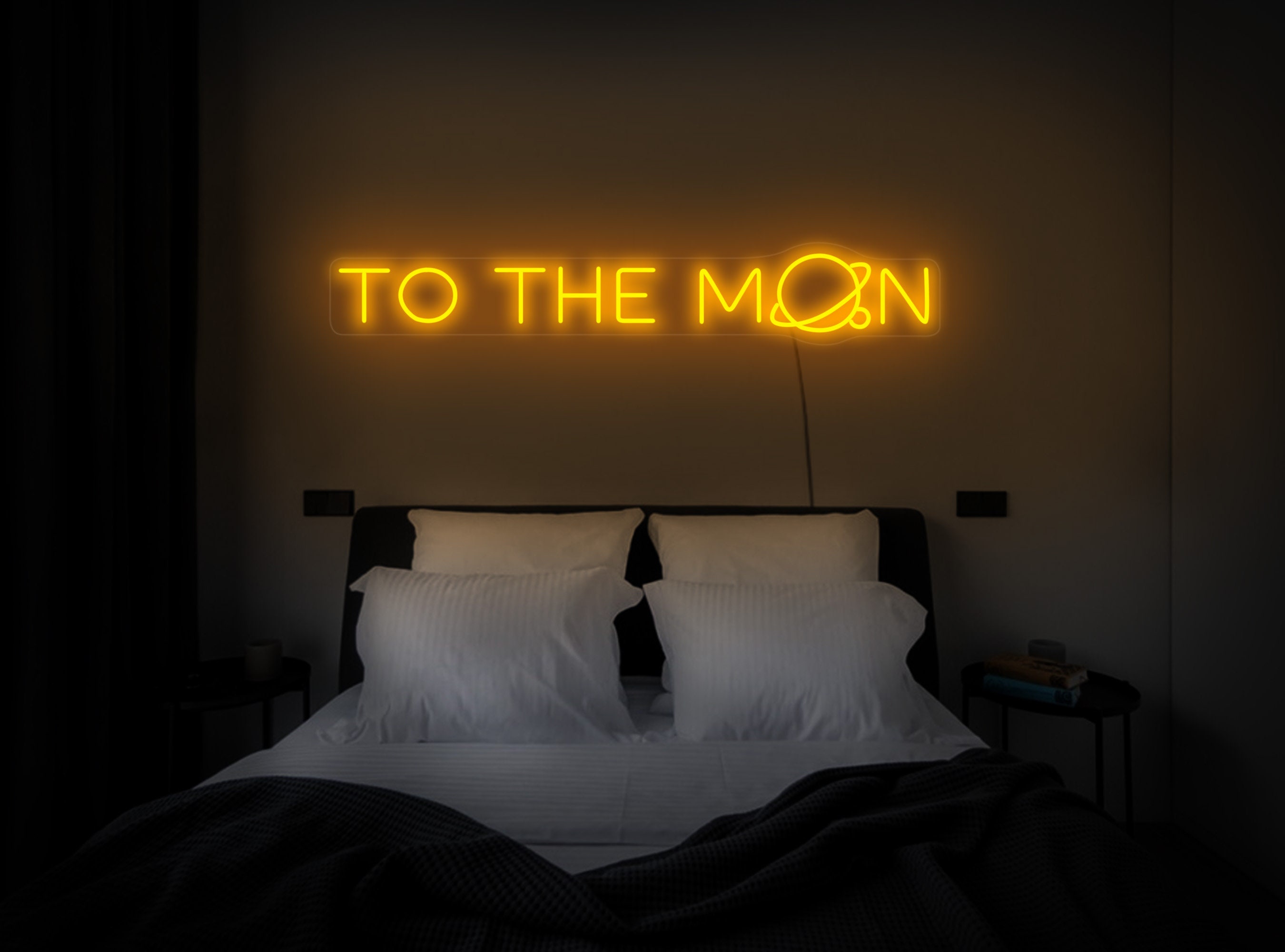 To The Moon Neon Sign, To The Moon Led Sign, Moon Neon Light, To The Moon Light, Quote Neon Sign, Aesthetic Neon Sign, Neon Sign Wall Decor