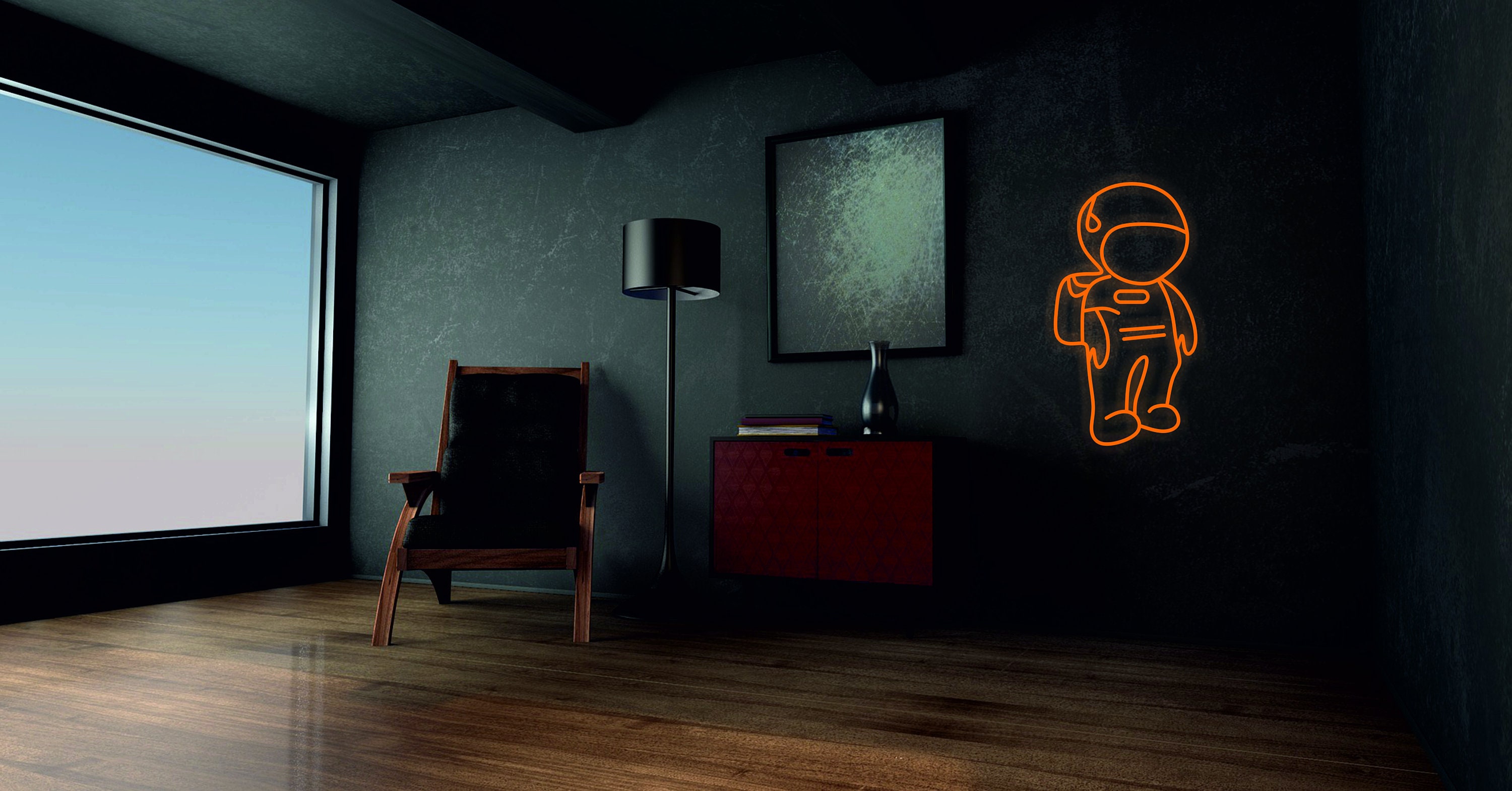 Astronaut, Cosmonaut, Space, Cosmos, Spaceman Neon Sign, Planet Galaxy Neon Sign, Space Led Neon Decor