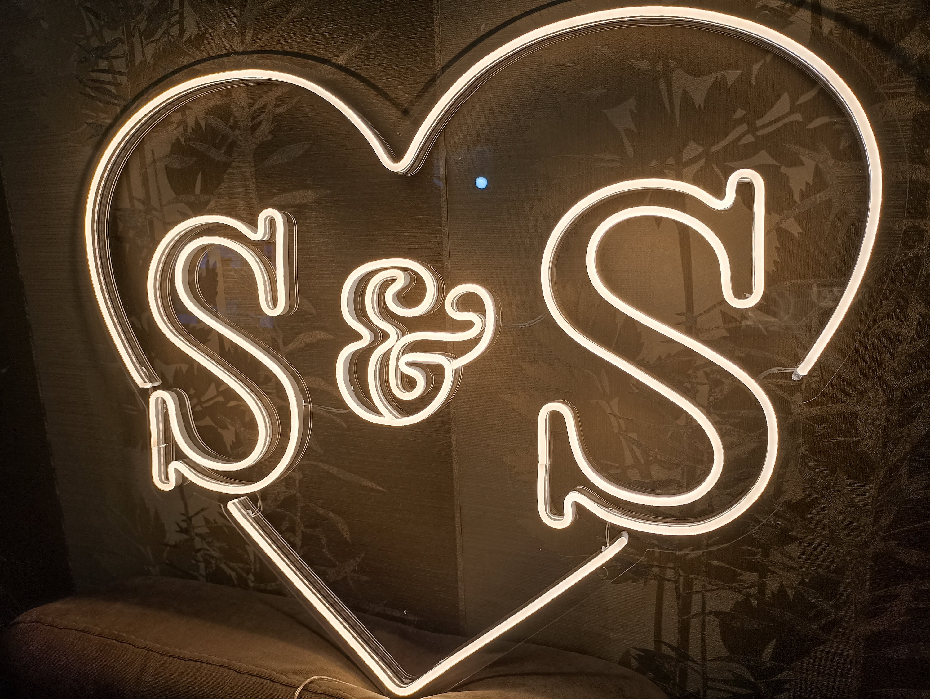 Custom Initials Heart Neon Wedding Sign Handmade, Wedding Neon Sign For Reception, Proposal Engagement Party Decor, Wedding Wall Decor