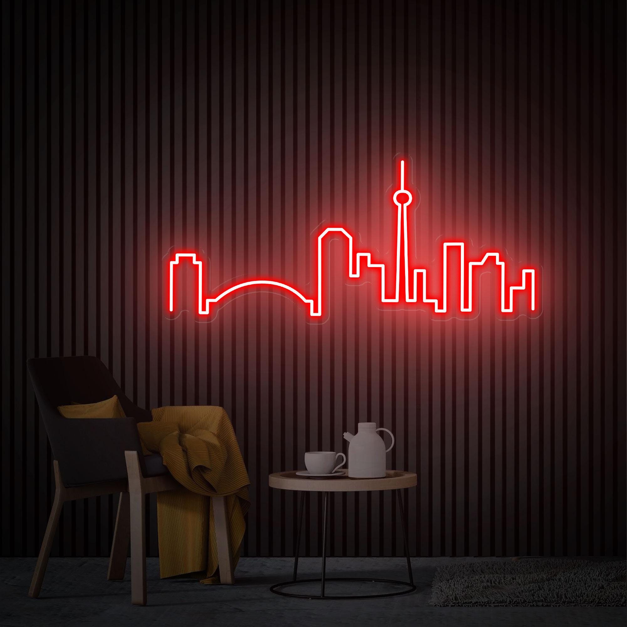 Toronto Neon Sign, Toronto Skyline Led Sign, Custom City Skyline Neon Sign, Building Neon Home Wall Decor, Personalized Christmas Gift