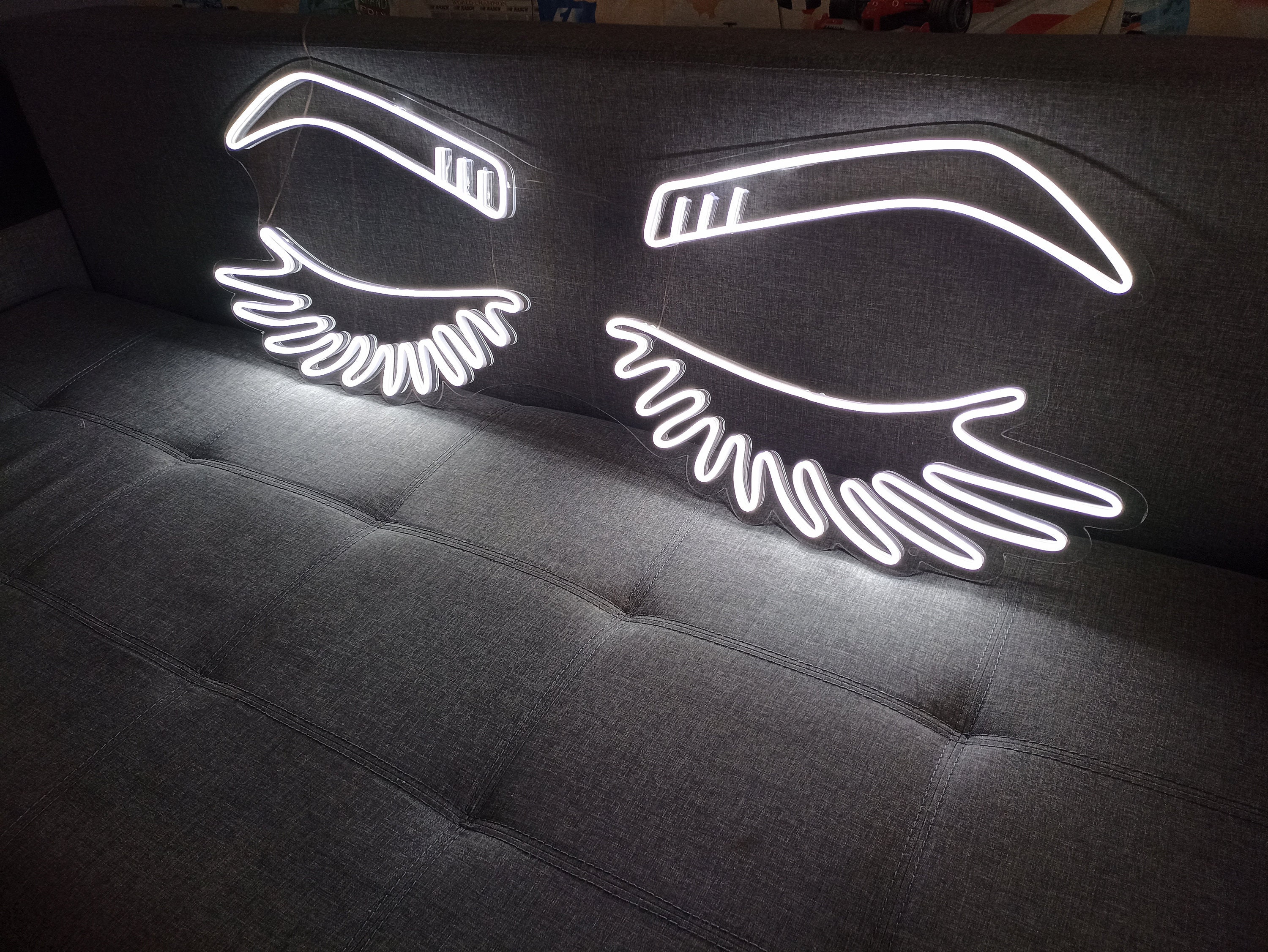 Eyelashes Led Neon Sign, Beauty Salon Sign, Custom Neon Sign, Wall Decor, Girl Face & Eyebrows, Decoration In A Beauty Salon, Wall Decor