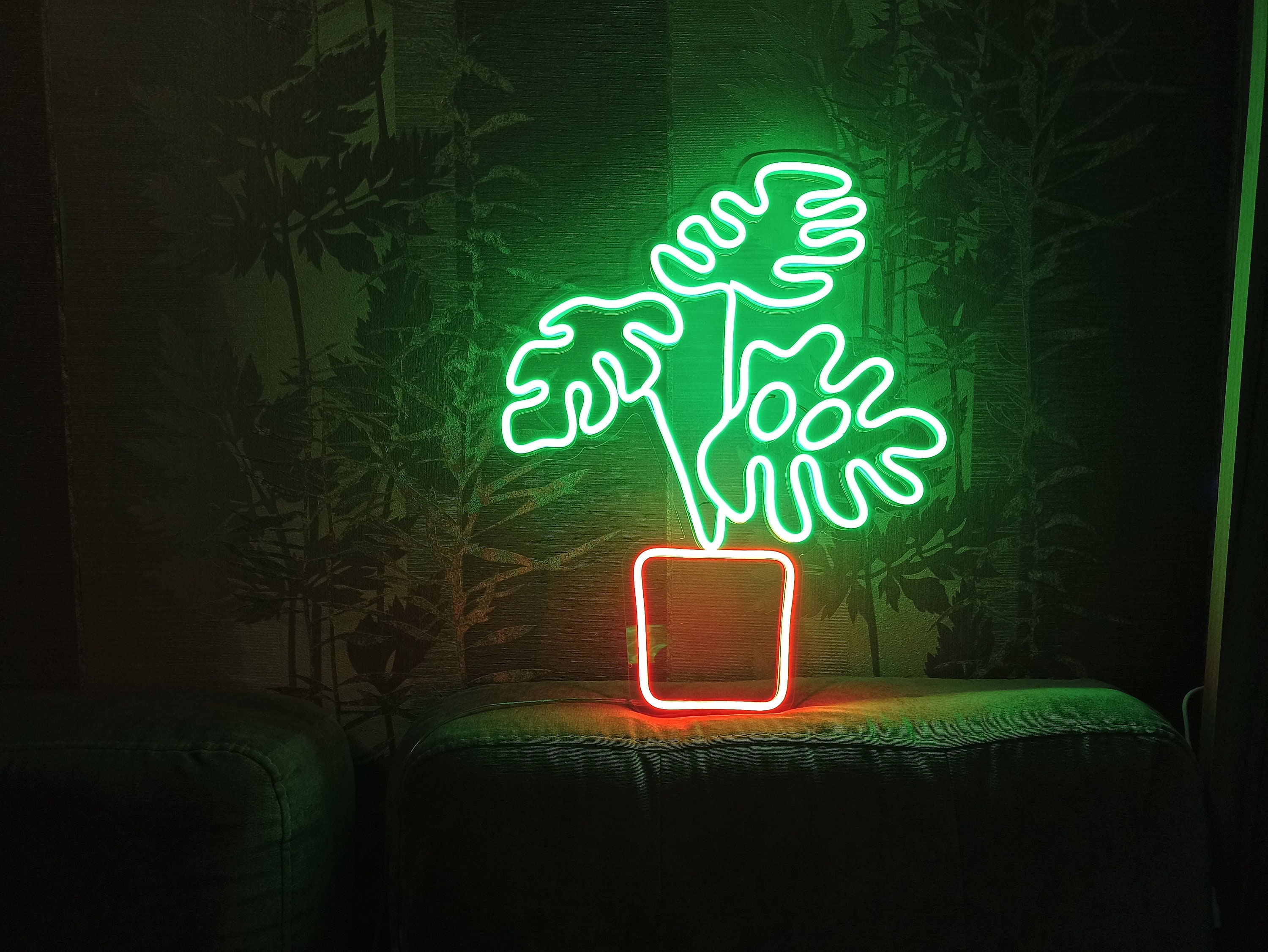 Monstera Leaf Neon Sign, Plant Neon Sign, Custom Leaf Led Neon Light, Gifts For Her, Unique Hand Crafted, Gift For Her Neon