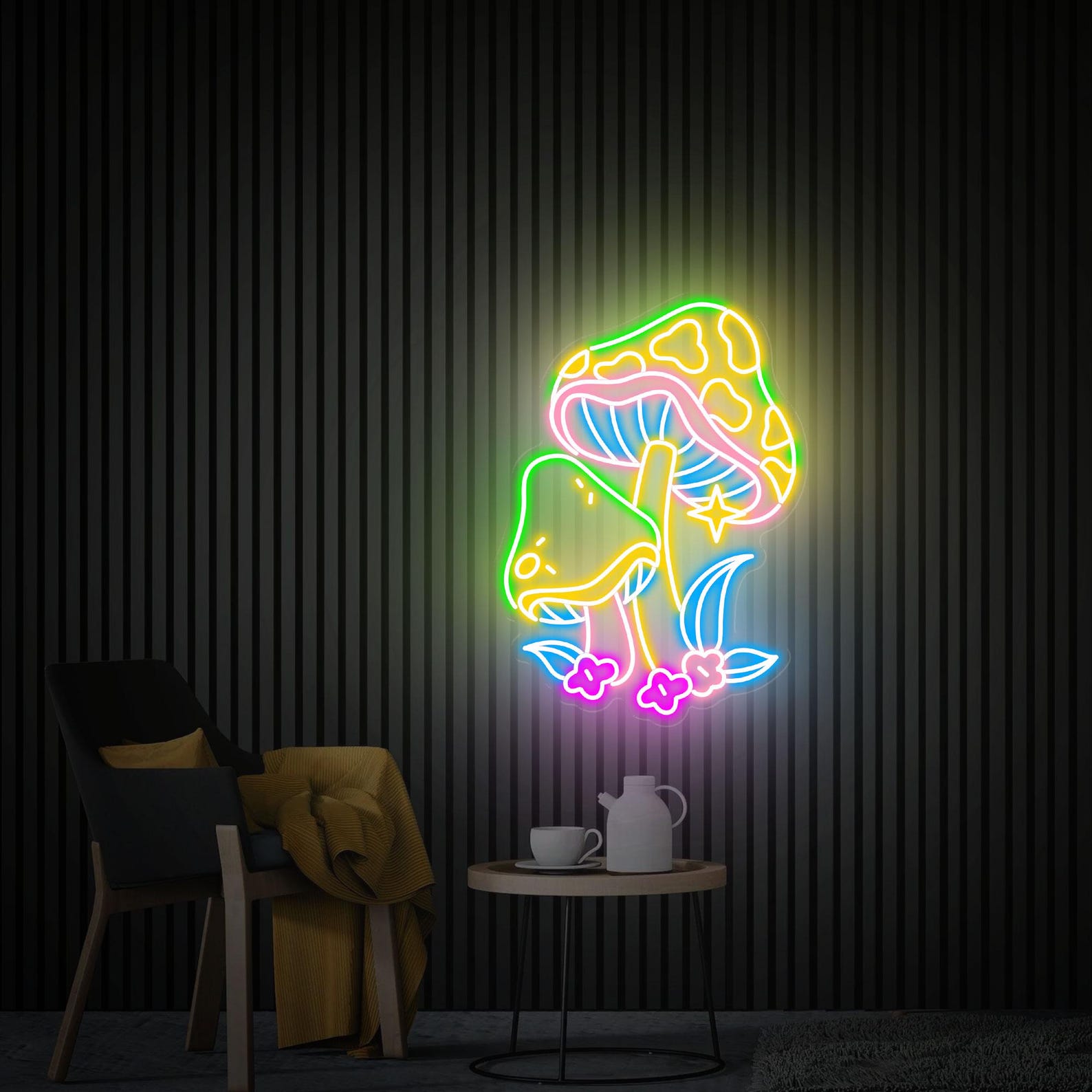 Mushroom Neon Sign, Colorful Mushroom Led Light Sign, Neon Wall Art, Bedroom Neon Sign, Aesthetic Cool Bar Wall Hangings Funny Party Decor