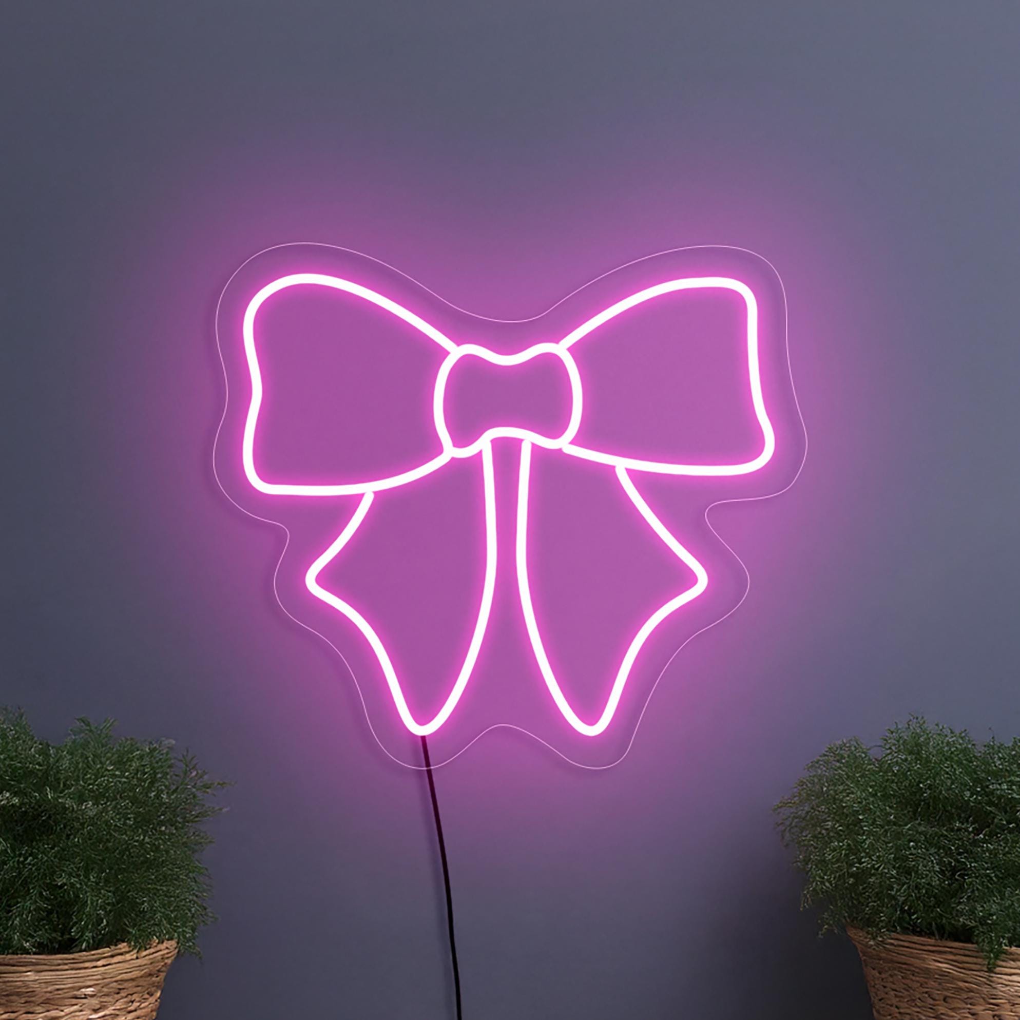 Cute Bow Neon Sign, Girls Room Neon Sign, Pink Neon Sign, Bow Led Sign, Neon Sign Bedroom, Gift For Girl, Bow Lamp, Girls Room Art Decor