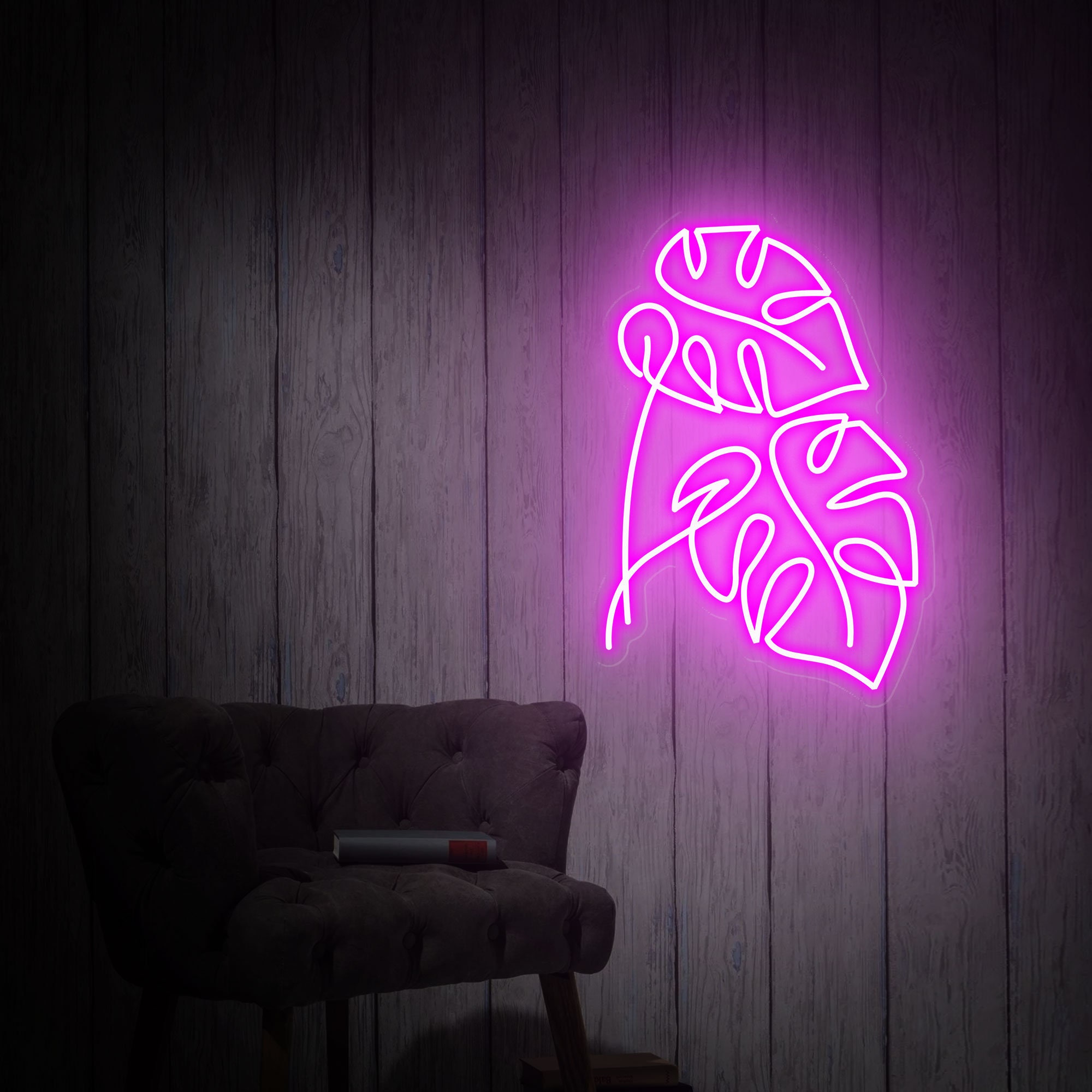 Monstera Leaf Neon Sign, Plant Neon Sign, Neon Monstera, Green Aesthetic, Bedroom Neon Sign, Green Lover, Leaf Neon Sign, Personalized Gift