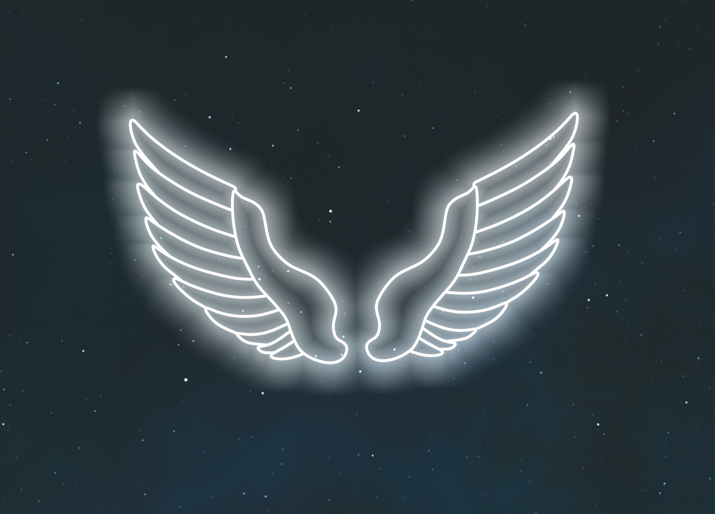 Angel Wings Neon Sign, Angel Wings Illuminated Sign, Neon Wing Sign, Handmade Neon Sign Angel Wings, Unique Angel Wings Neon Sign Wall Decor