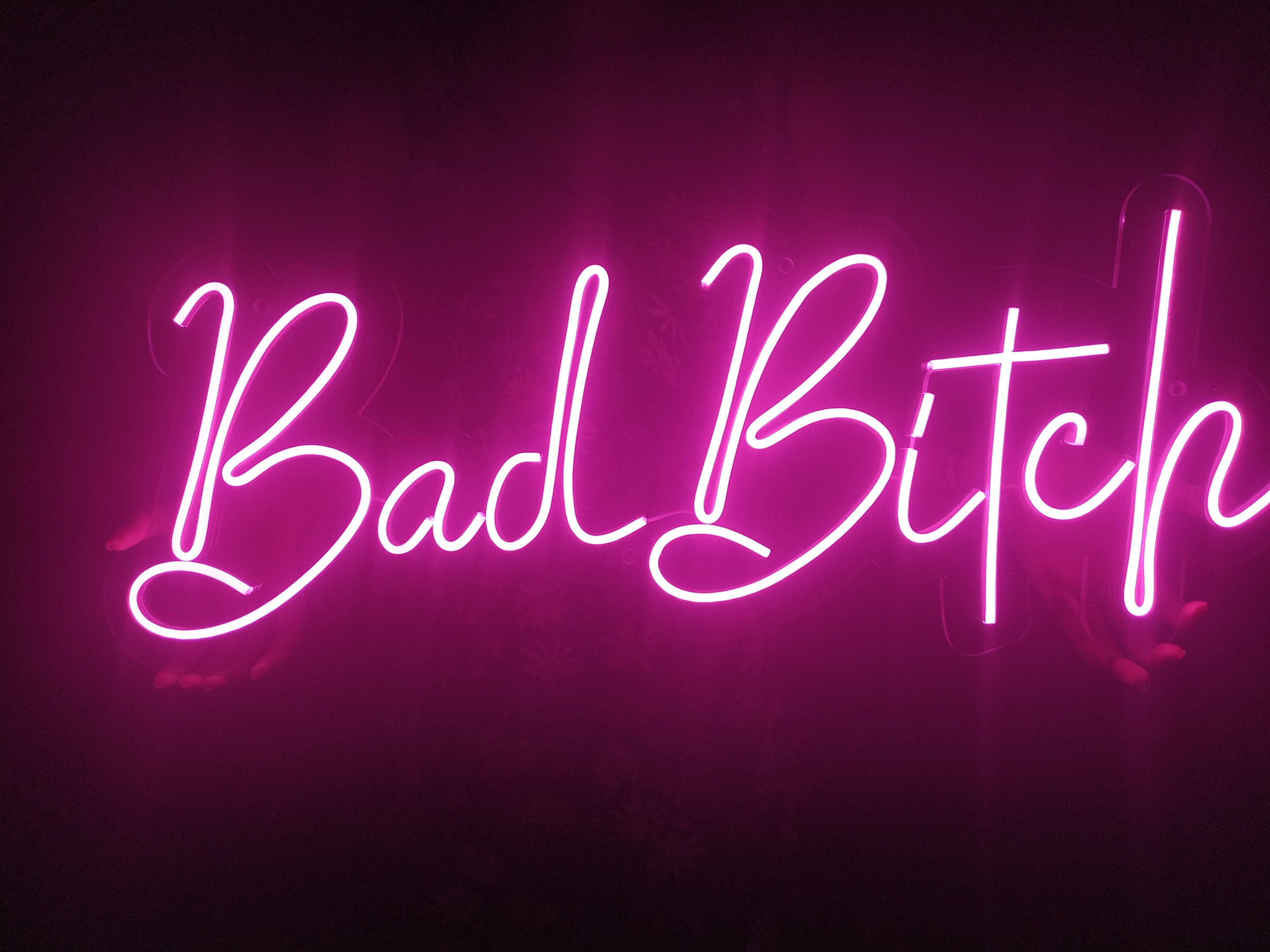 Bad Bitch Neon Sign, Bad Bitch Wall Art, Pink Neon Sign Bedroom, Personalized Neon Name Sign, Custom Neon Sign Bedroom