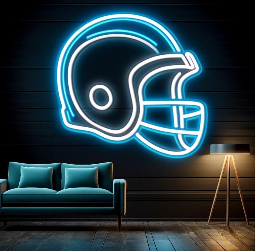 Football Helmet Neon Sign, American Football Neon Sign, Sports Bar Football Helmet Sign, Football Fan Neon, Football Helmet Neon