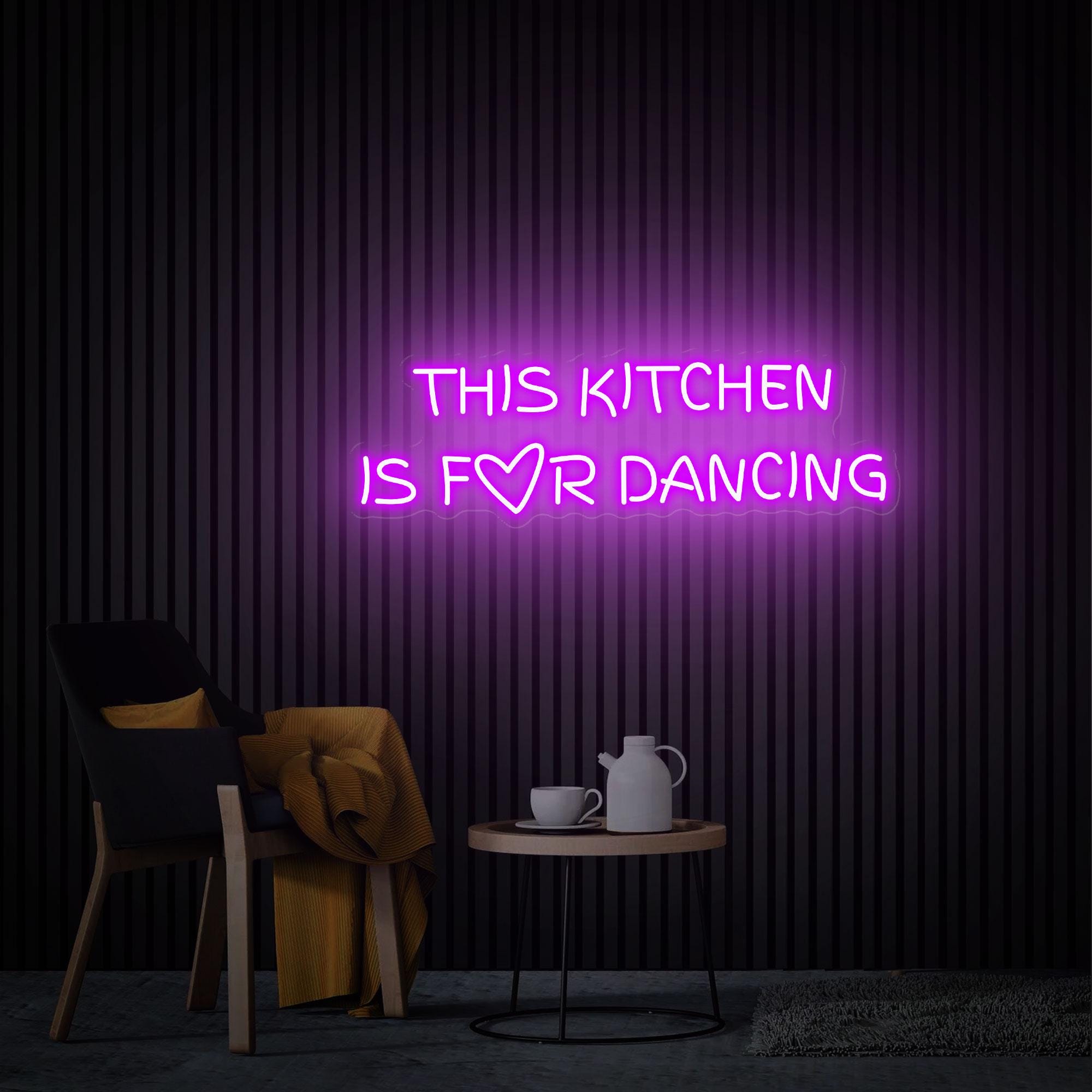 This Kitchen Is For Dancing Neon Sign, Custom Neon Sign Kitchen Wall Decor, Funny Kitchen Sign Inactive, Gift for family, Kitchen Neon Art