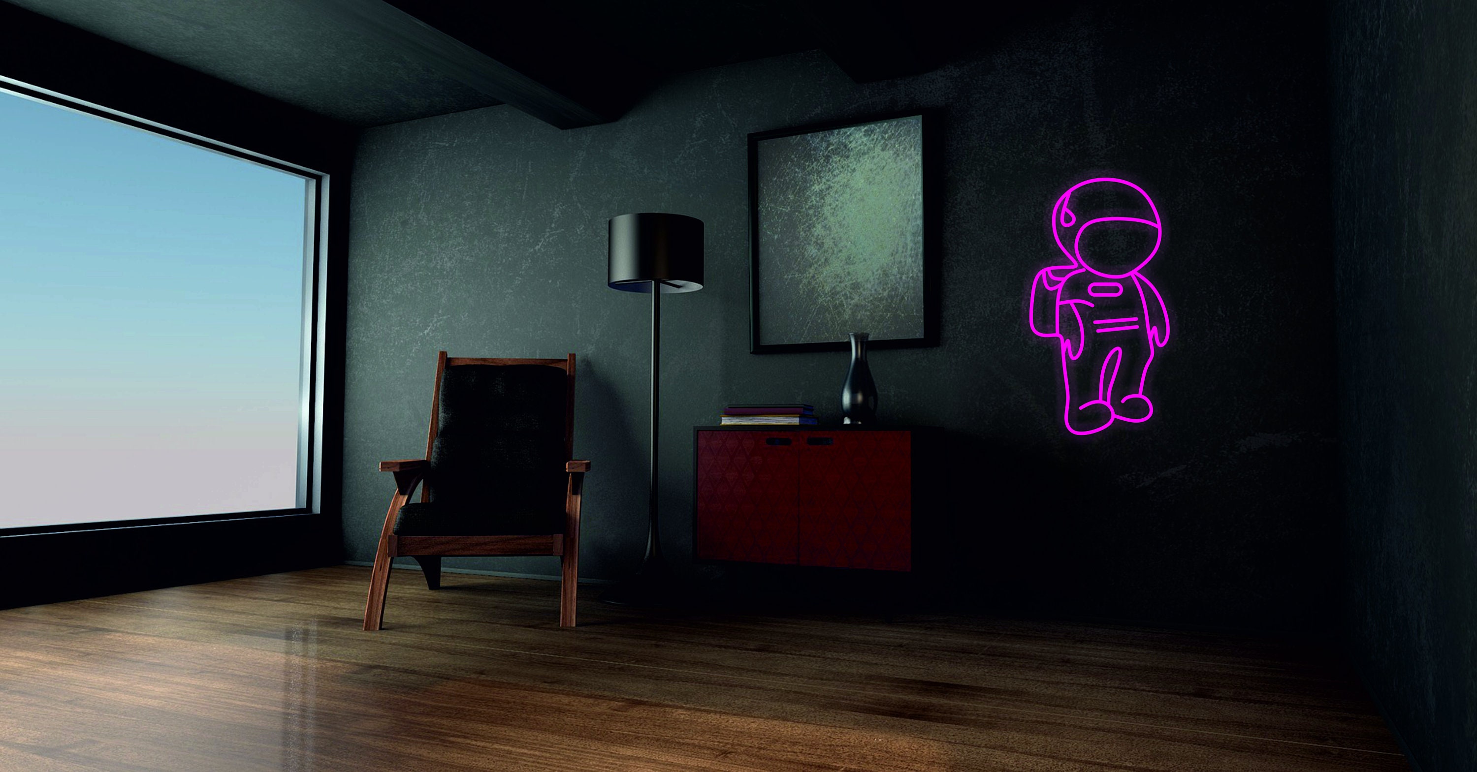 Astronaut, Cosmonaut, Space, Cosmos, Spaceman Neon Sign, Planet Galaxy Neon Sign, Space Led Neon Decor