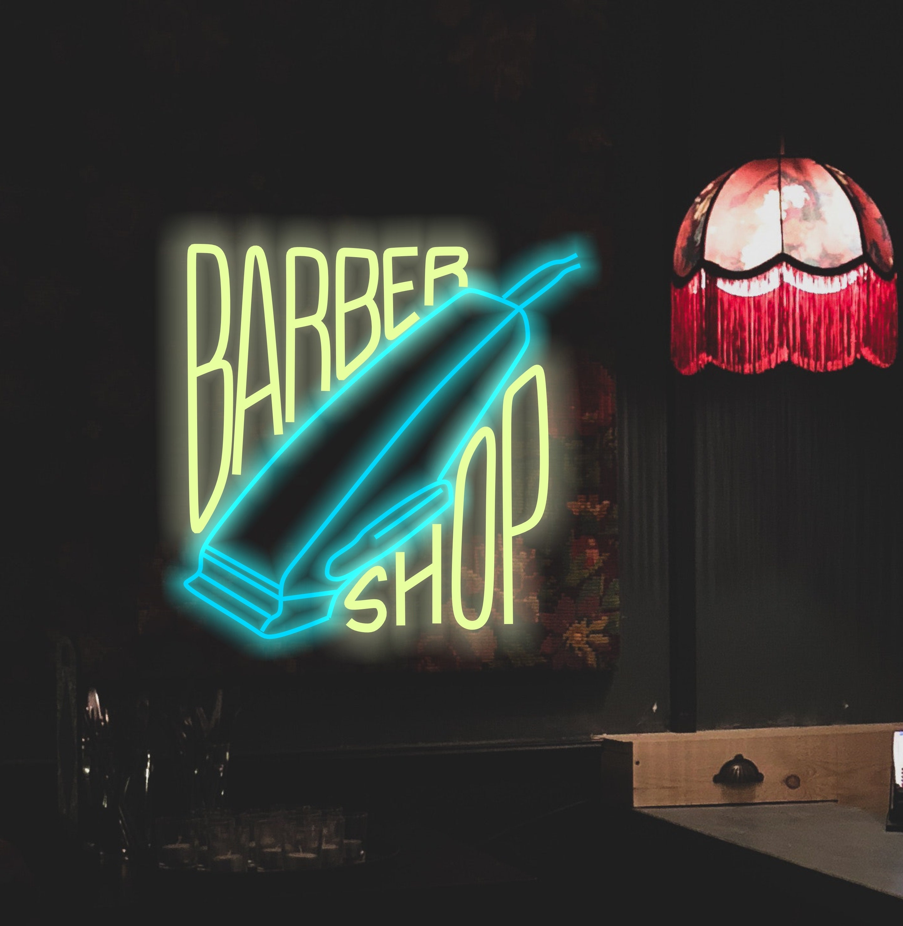 Barber Shop Haircuts And Shaves Neon Sign, Barber Shop Beauty Salon Neon Sign, Barber Shop Personalized Led Sign, Barber Shop Wall Art Light