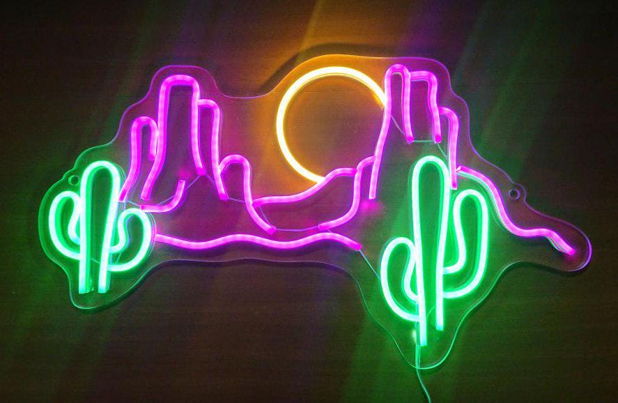 Desert Neon Sign, Mountain Neon Sign, Cactus Neon Sign, Sunset Neon Sign, Western Neon Sign, Mexican Neon Sign, Desert Decor, Mountain Decor