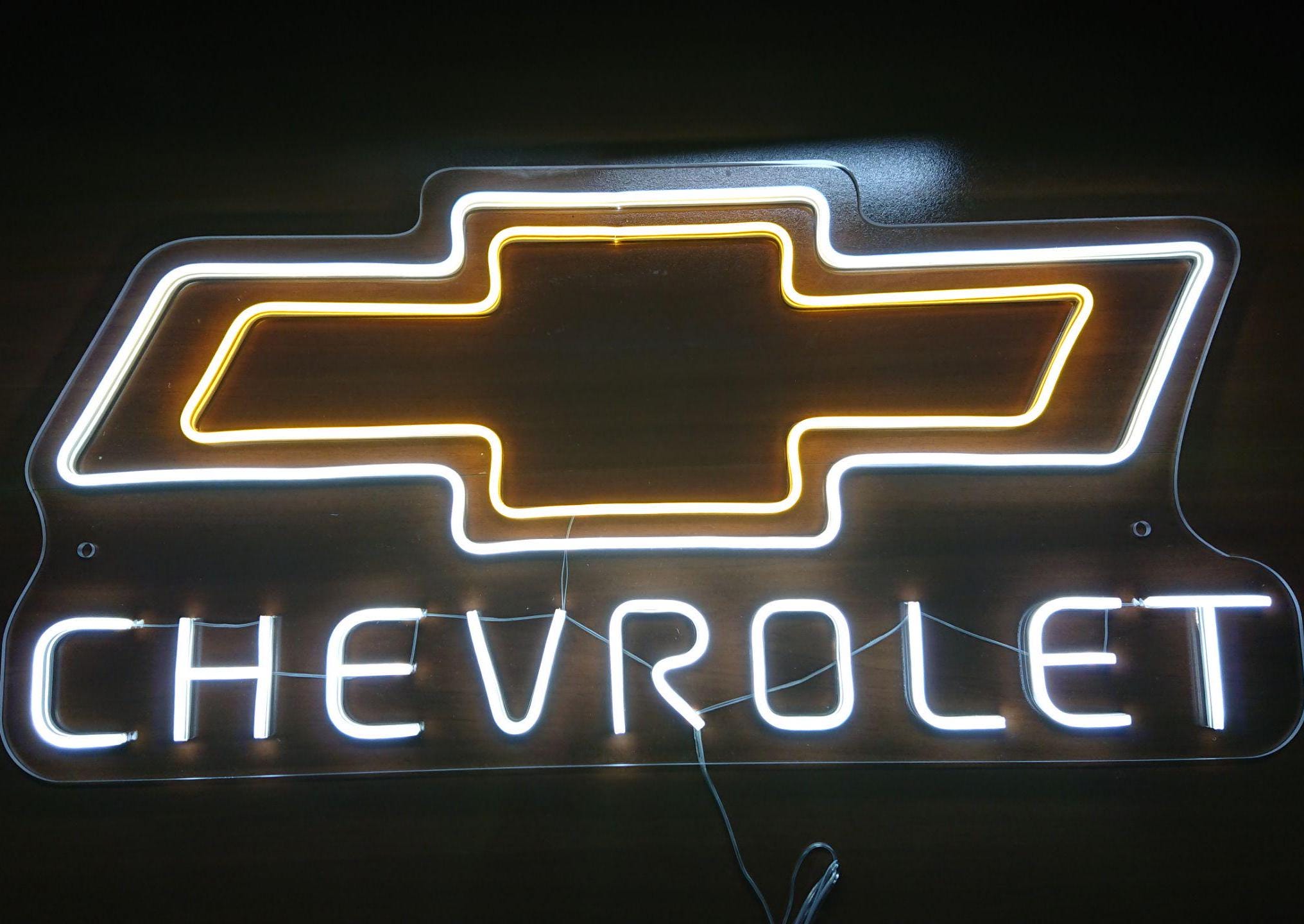 Chevrolet Neon Wall Clock, Chevrolet Led Sign, Chevrolet Logo Light, Garage Chevrolet Sign, Garage Neon Light, Man Cave Neon Sign Art