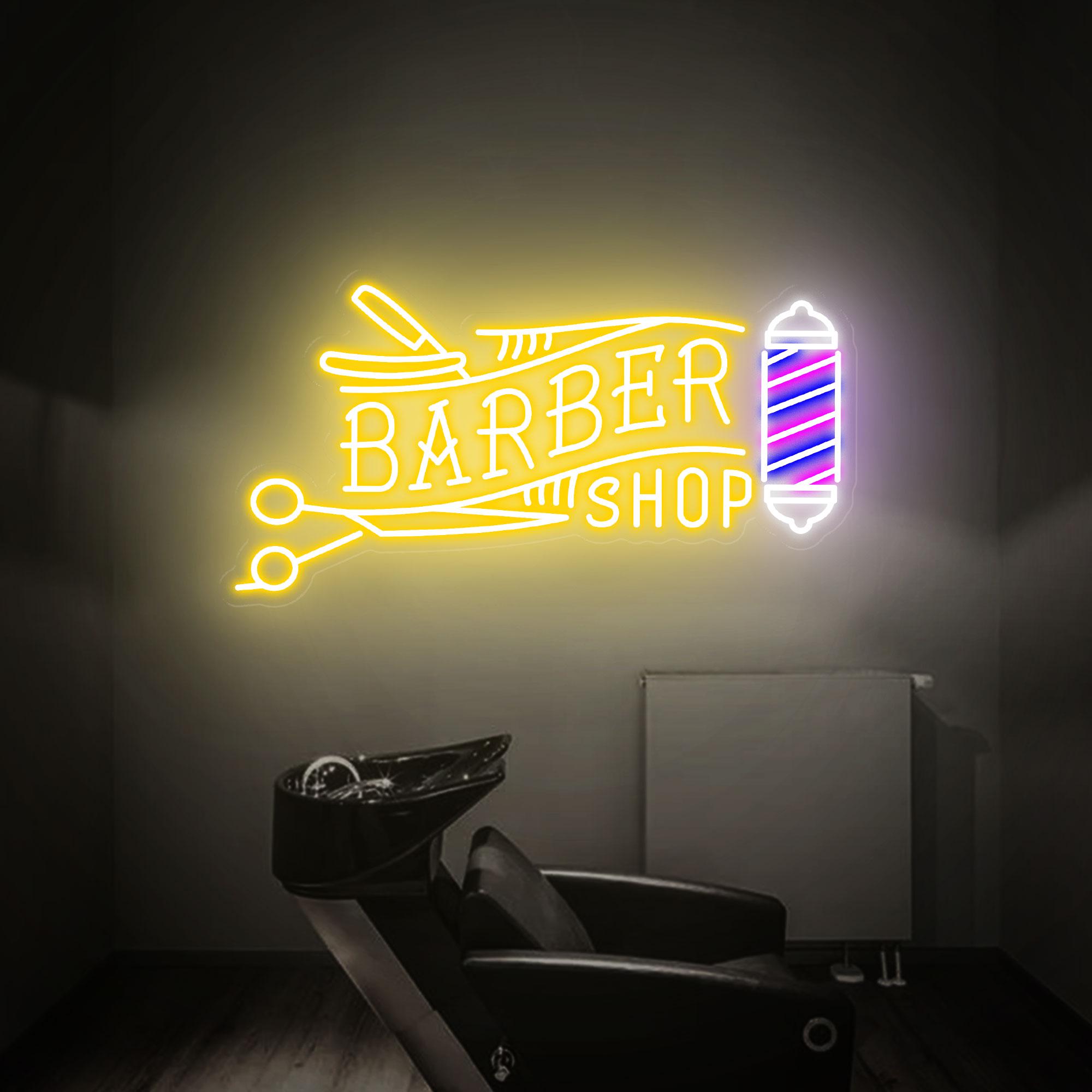 Barber Shop Neon Sign, Scissors Led Sign, Hair Salon Decor, Barber Shop Logo Sign, Custom Neon Sign for Business, Welcome Sign Neon Art