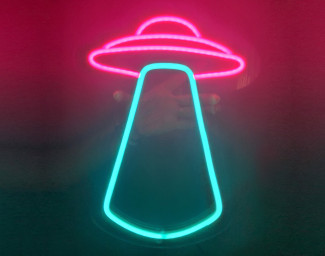 Ufo Neon Sign, Ufo Wall Art, Ufo Wall Decor, Neon Light Sign For Wall, Neon Sign Bedroom Decor