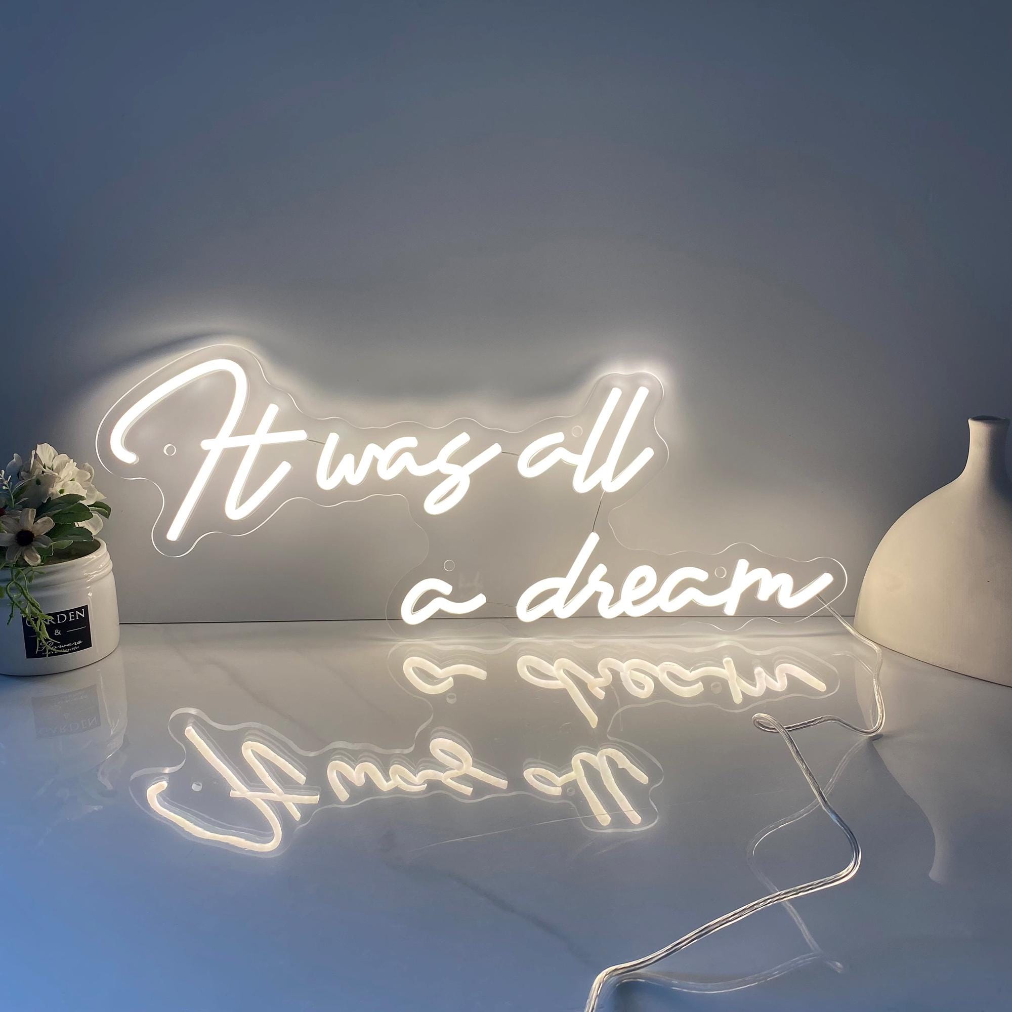It Was All A Dream Neon Sign, Custom Led Neon Sign For Bedroom, Above Bed Sign, Neon Sign Wall Decor, Holiday Decor, Personalized Gifts