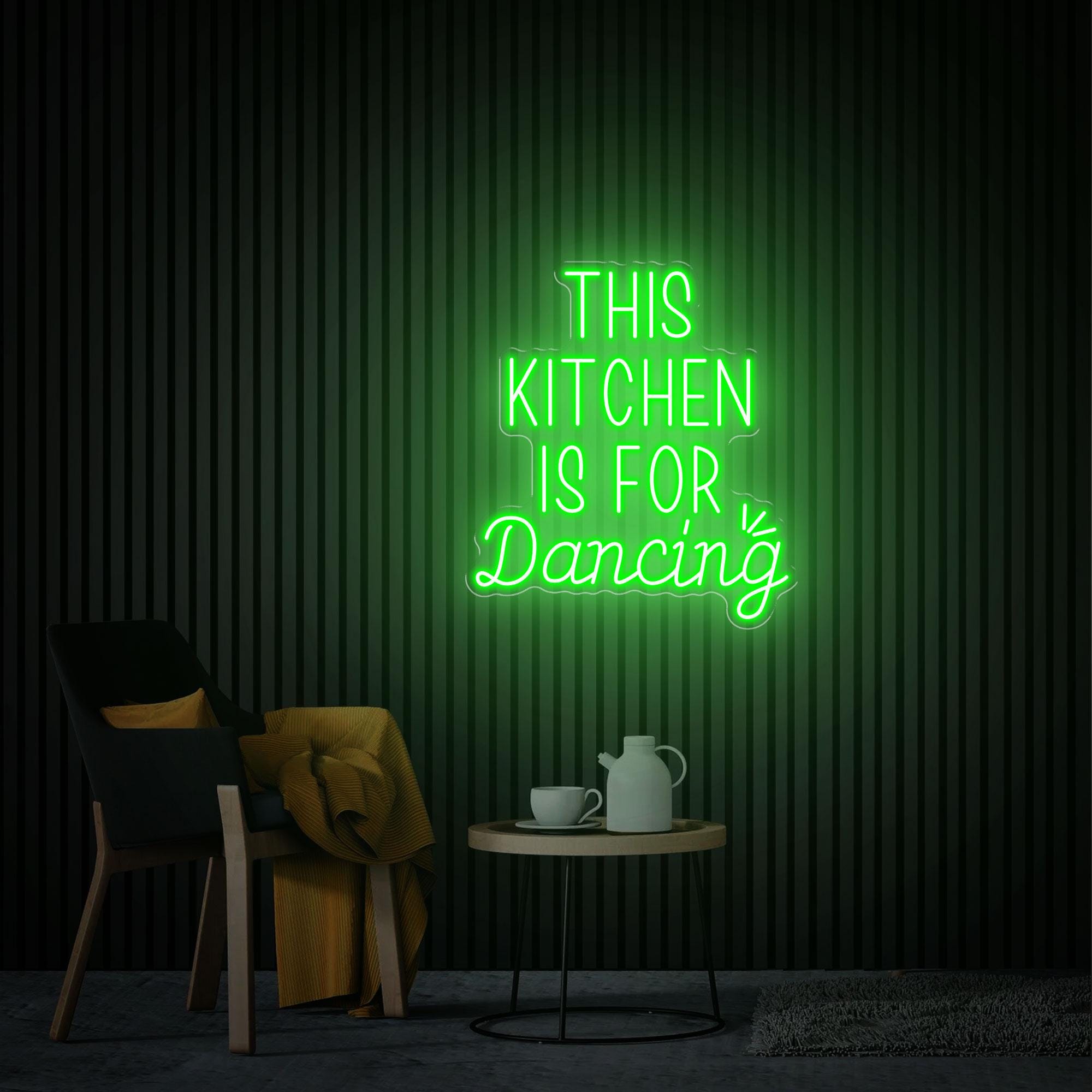 This Kitchen Is For Dancing Neon Sign, Kitchen Neon Sign, Kitchen Neon Art, Home Wall Decor, Handmade Neon Gifts Sign For Mom