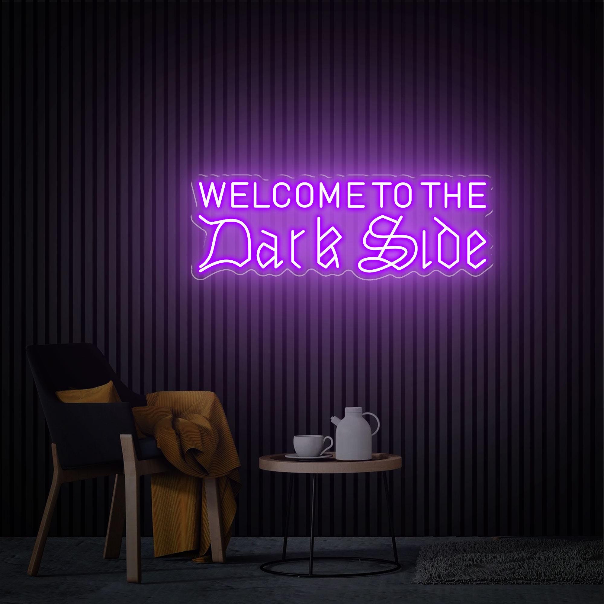 Welcome to the Dark Side Neon Sign, Gaming Room Decor, Man Cave Bedroom Wall Decor, Personalised Gifts